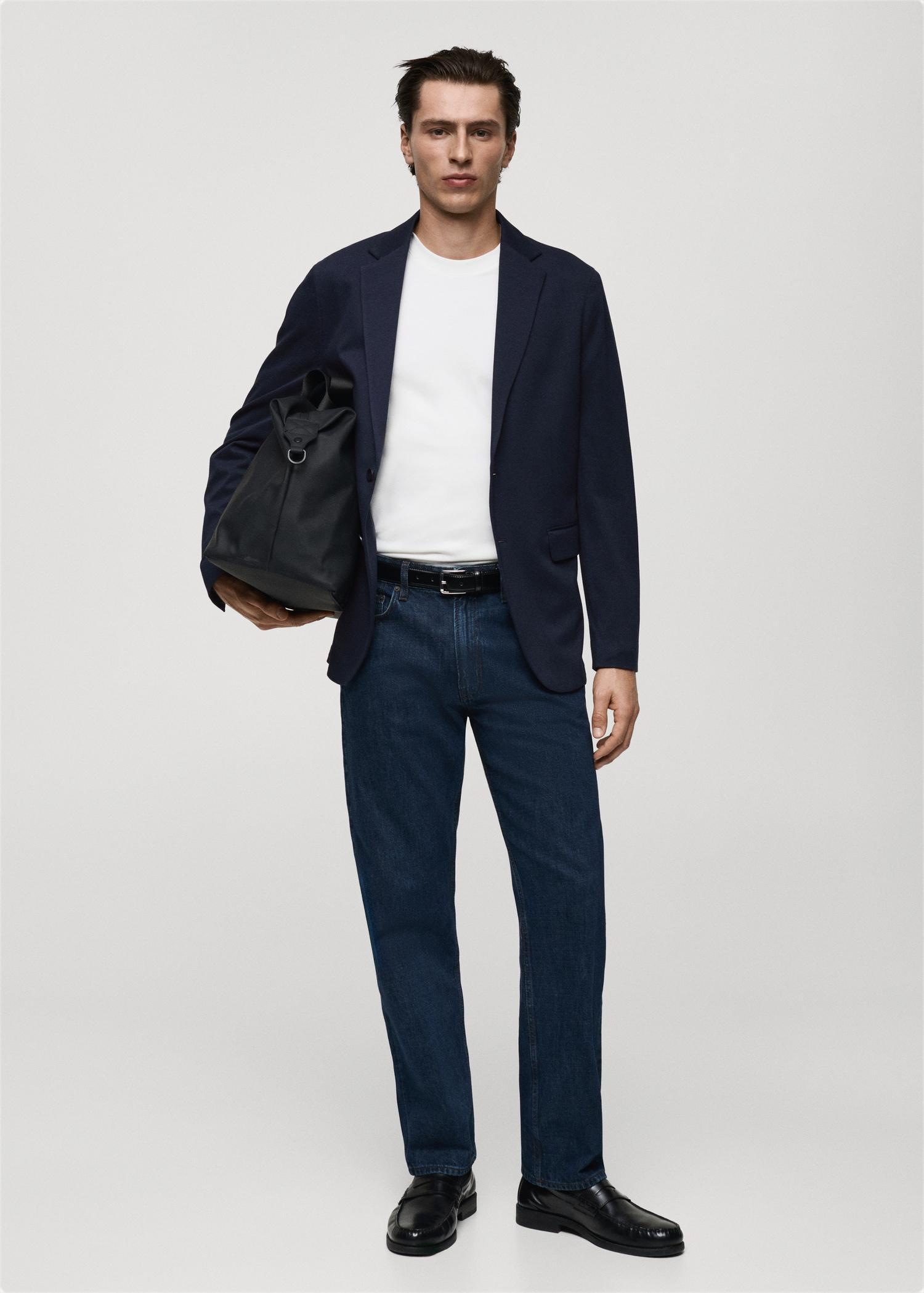 Verner slim-fit cotton blazer - Men | MANGO USA Product Image