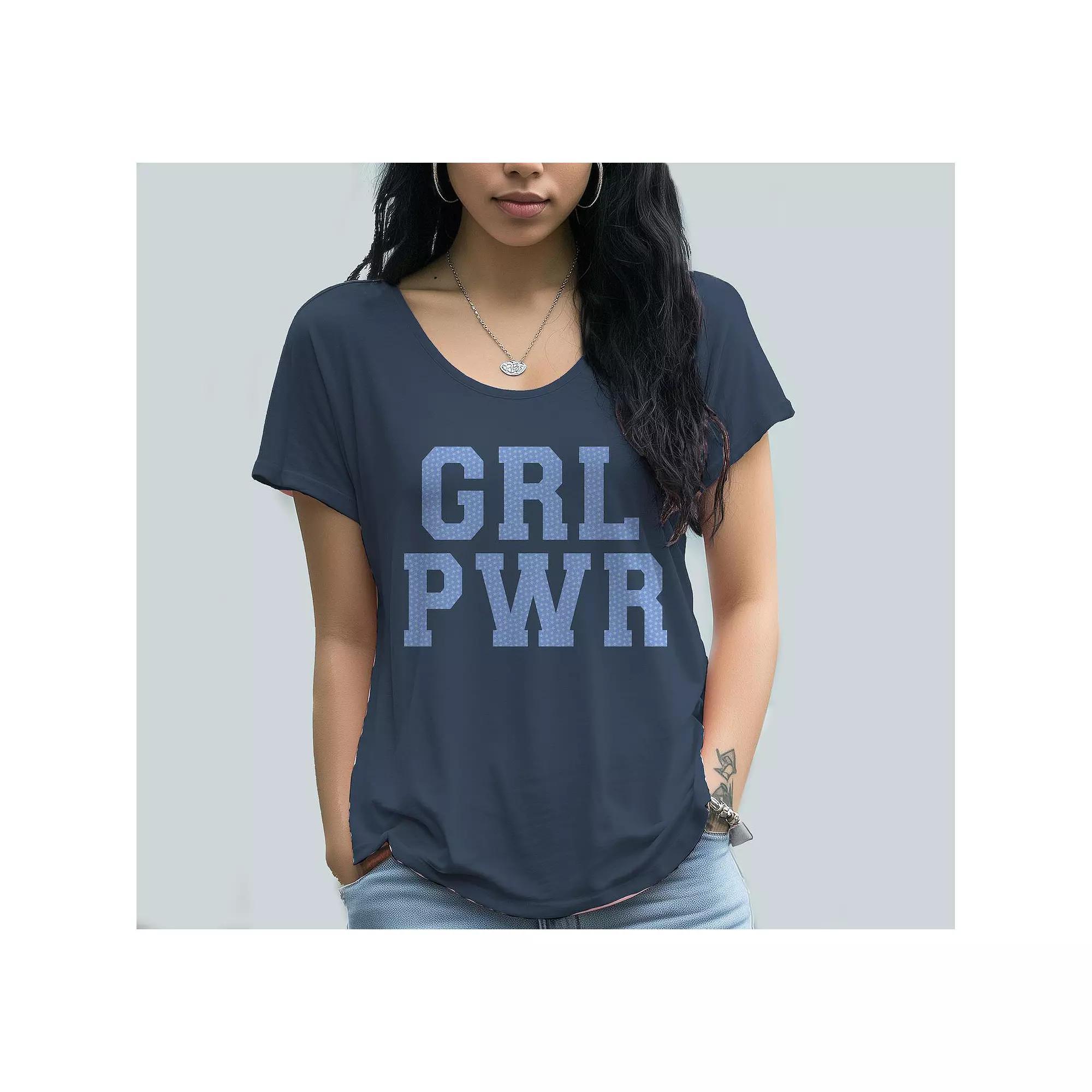 Junior's Grayson Threads GRL PWR Graphic Tee, Women's, Size: Medium, Vintage Blue Product Image
