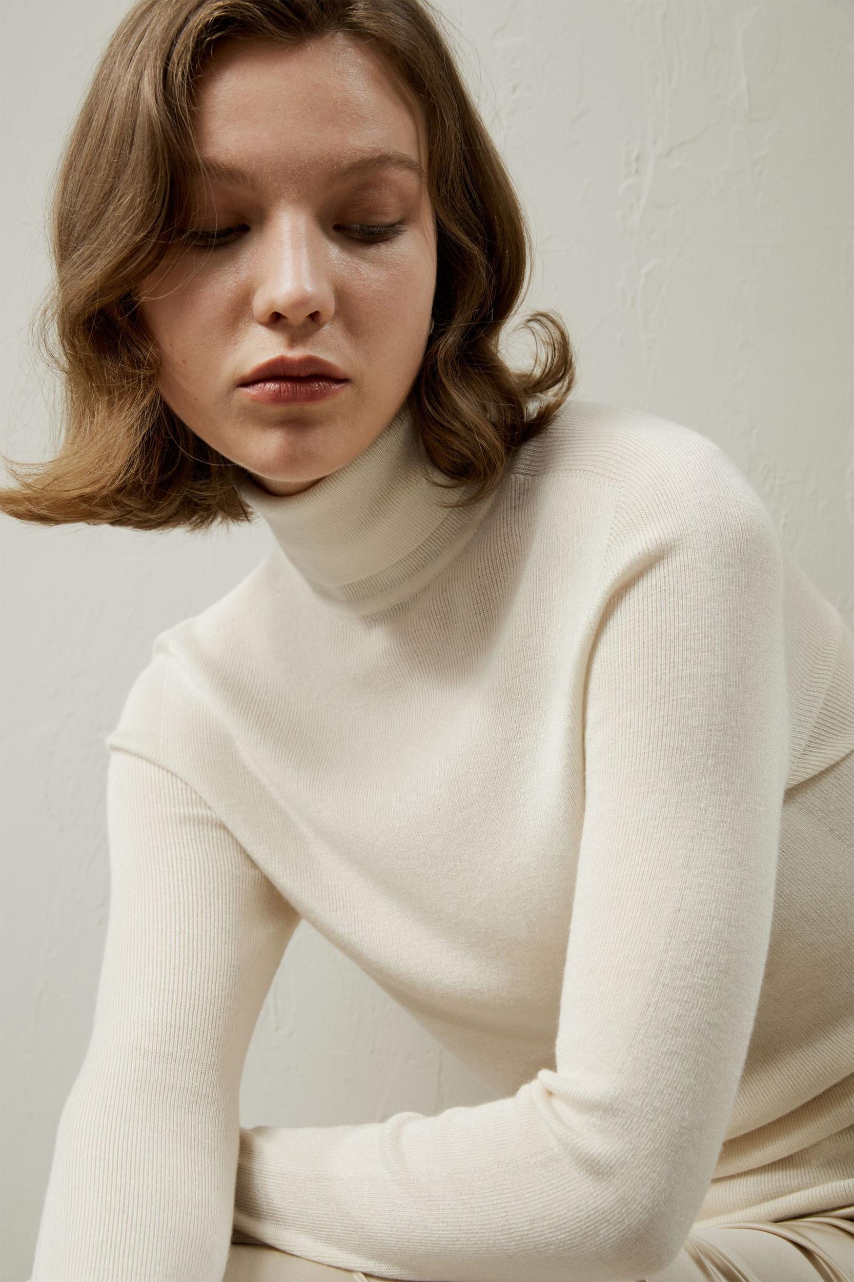 Seamless Silk-Cashmere Blend Turtleneck Sweater Product Image