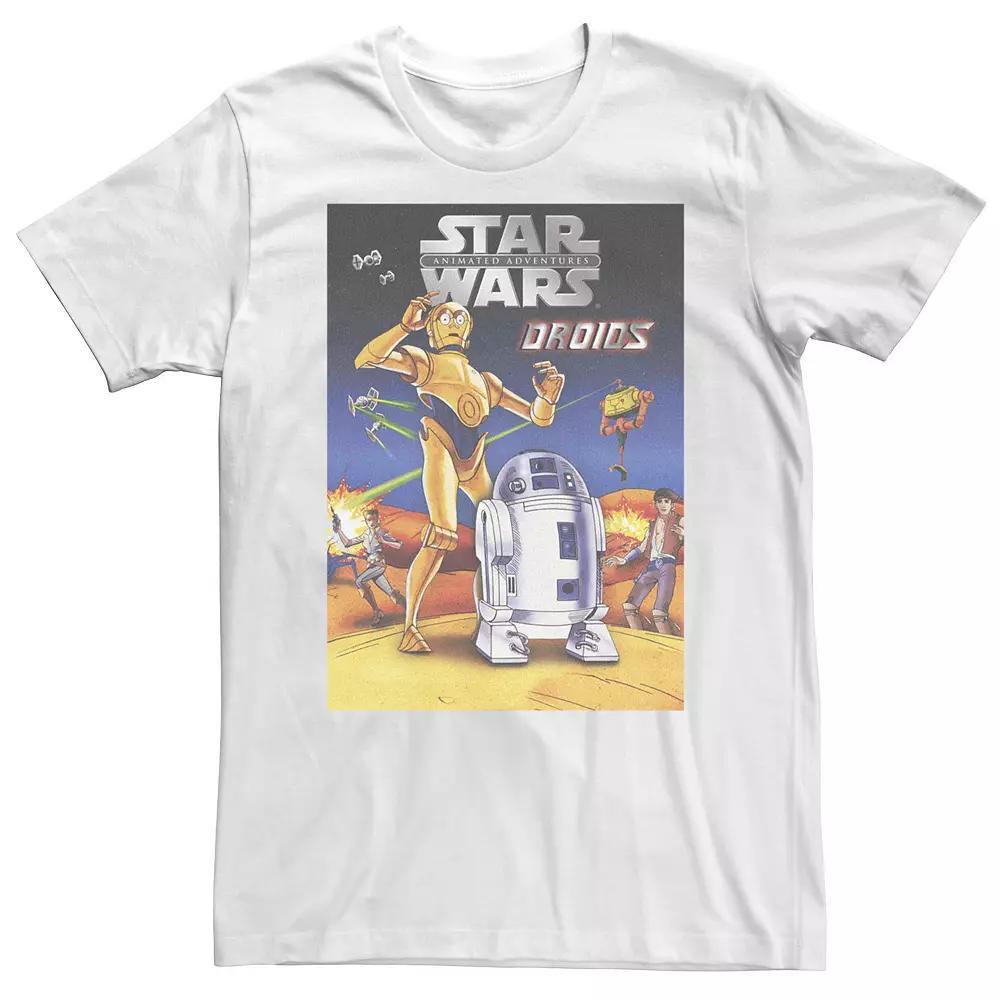 Big & Tall Star Wars Animated Droids Retro Tee, Men's, Size: XLT, White Product Image