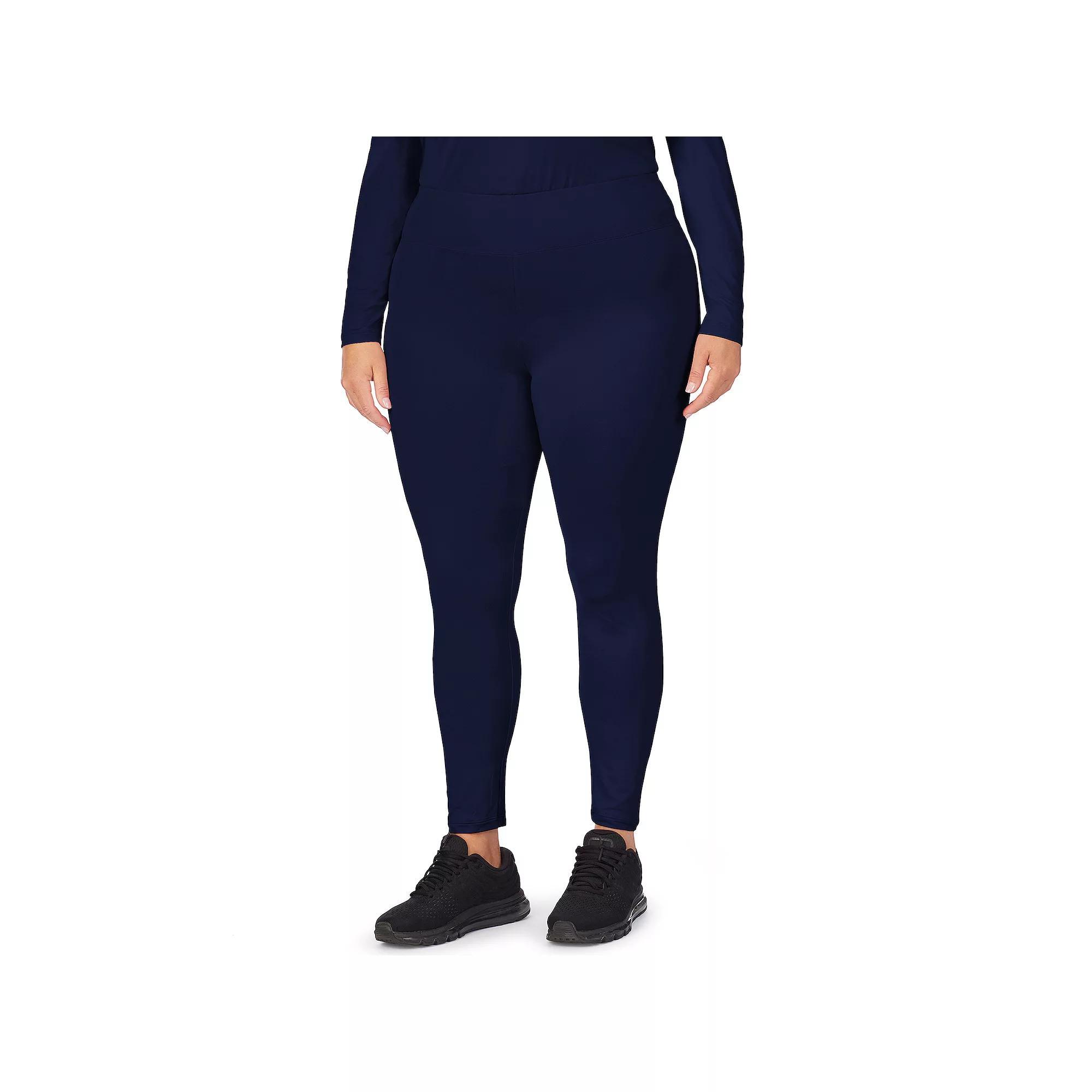 Plus Size Cuddl Duds Under Scrubs Leggings, Womens Blue Product Image