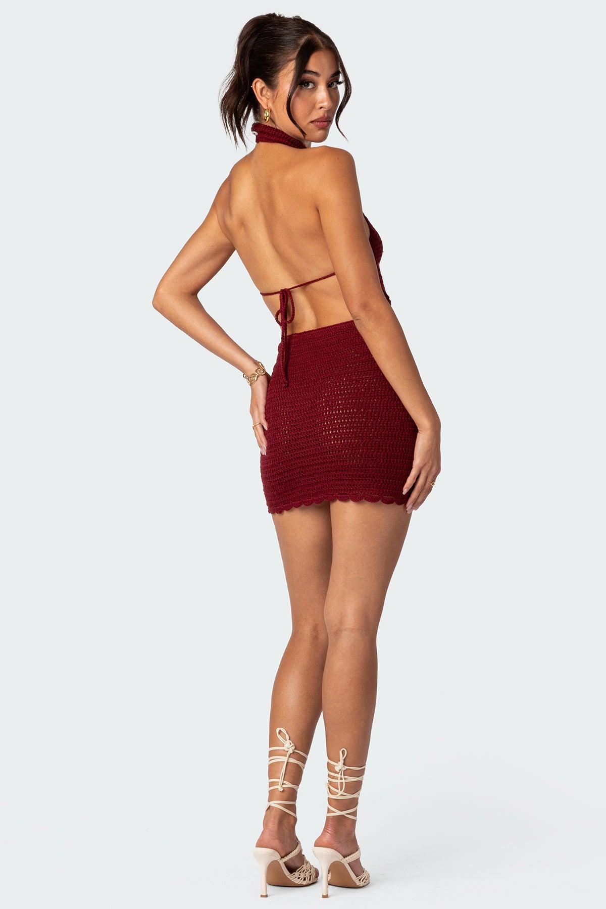 Novalie Crochet Open Back Mini Dress Product Image
