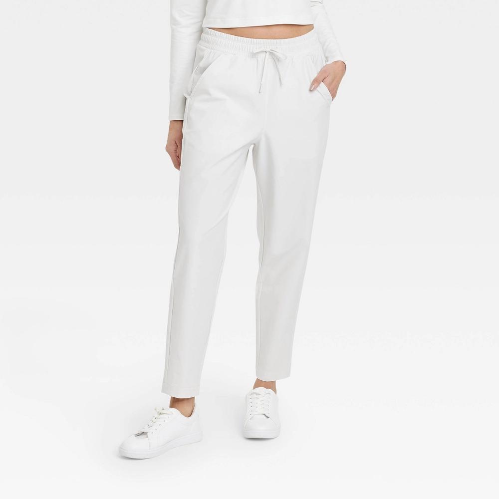 Women's Stretch Woven High-Rise Taper Pants - All In Motion™ Light Beige 3X Product Image