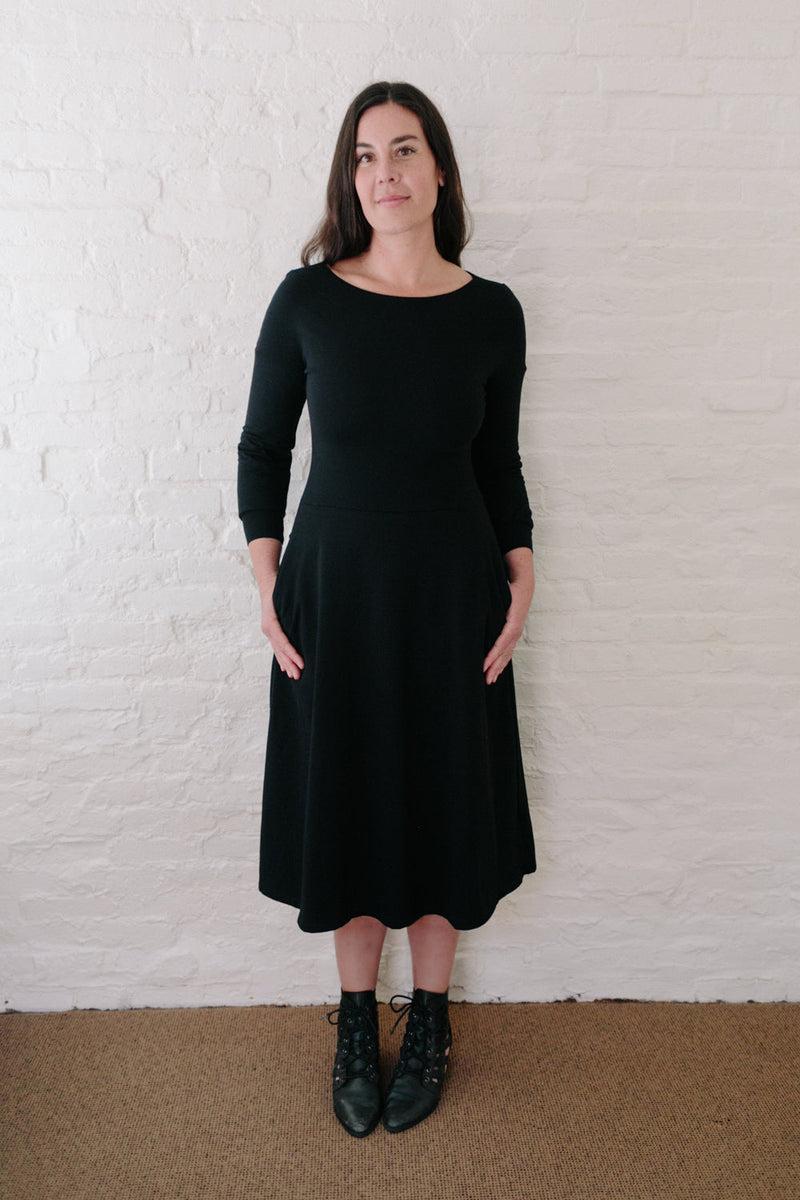 Simone Dress in Black Knit Product Image