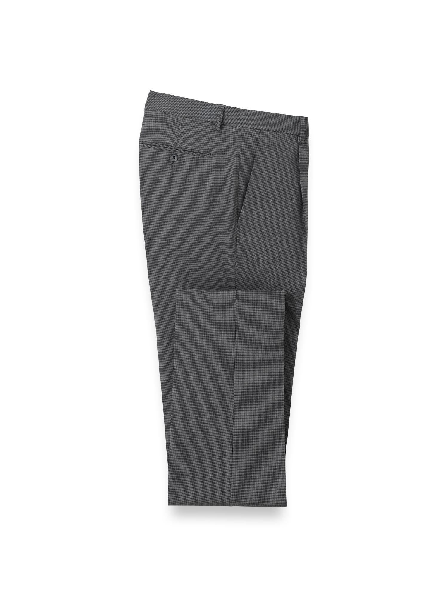 Microfiber Check Single Pleat Pants - Brown/white Product Image