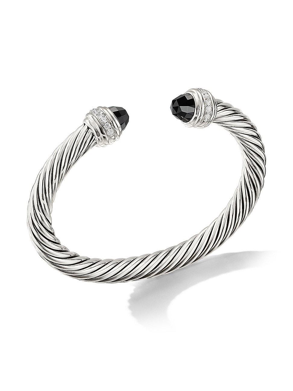 David Yurman Cable Bracelet with Black Onyx & Diamonds Product Image
