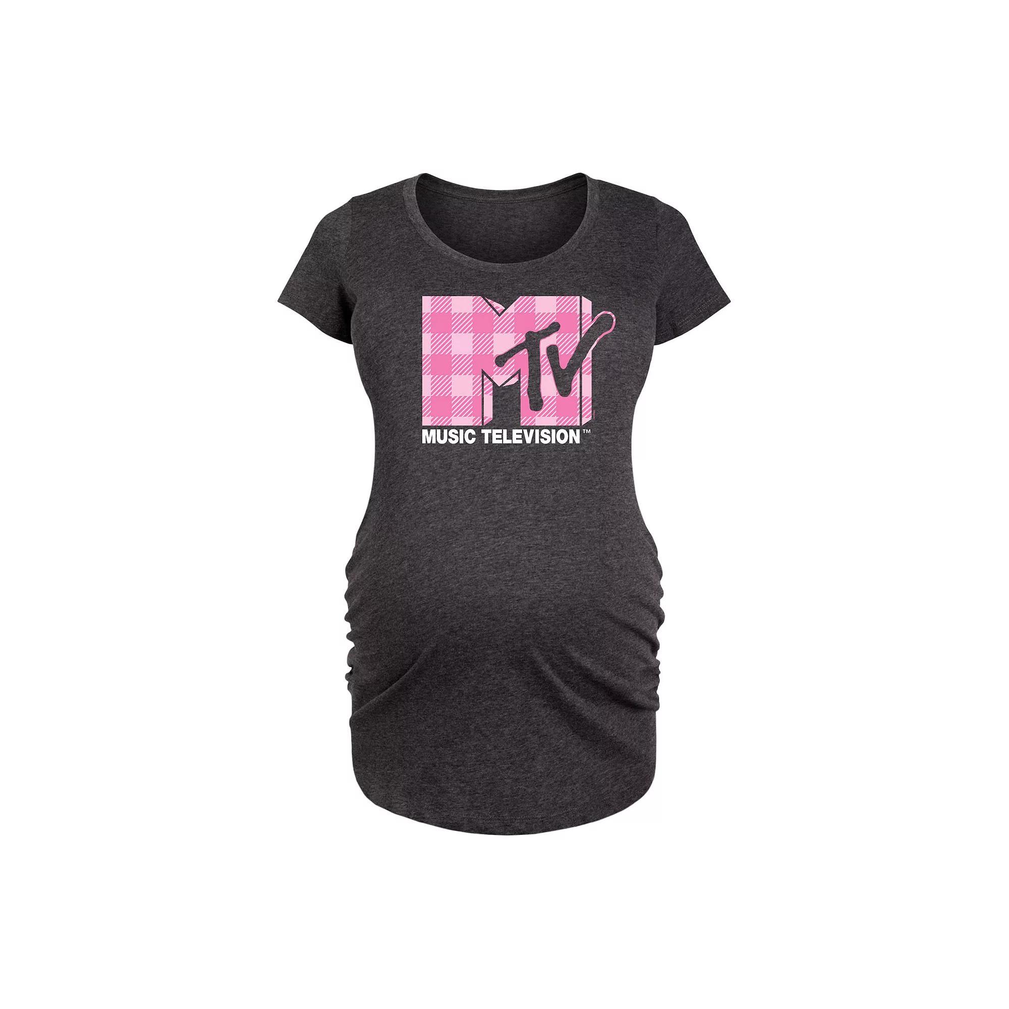 Maternity USA Flag Graphic Tee, Womens Heather Grey Product Image