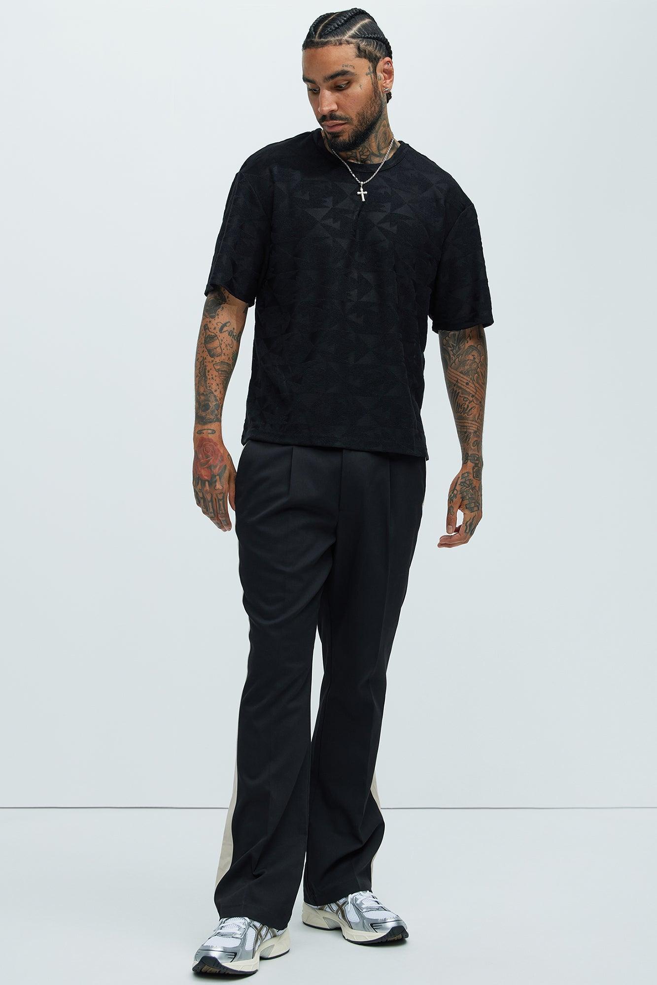 Binney Jacquard Relaxed Short Sleeve Tee - Black Product Image