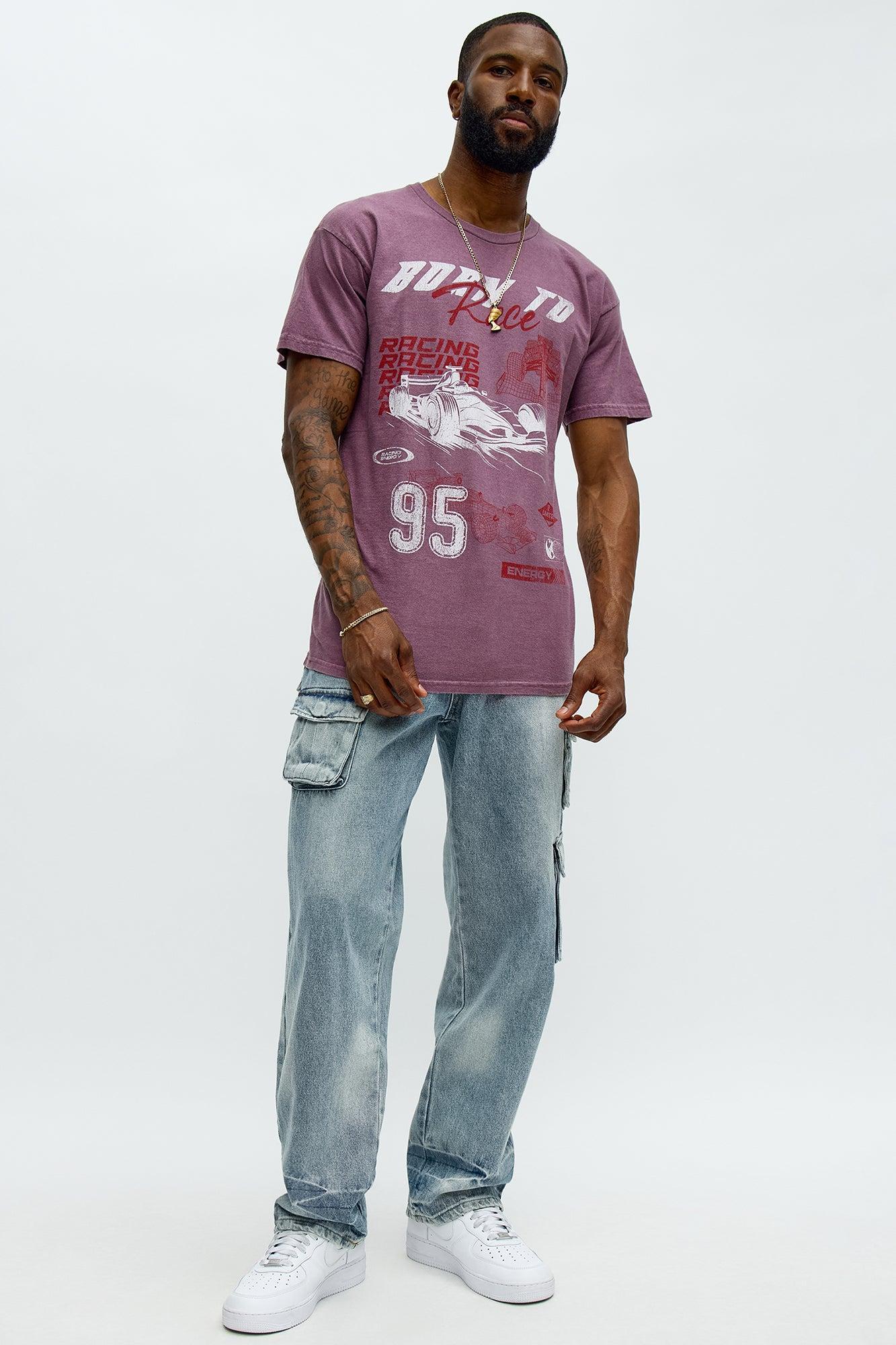 Born To Race Oversized Short Sleeve Tee - Purple Male Product Image