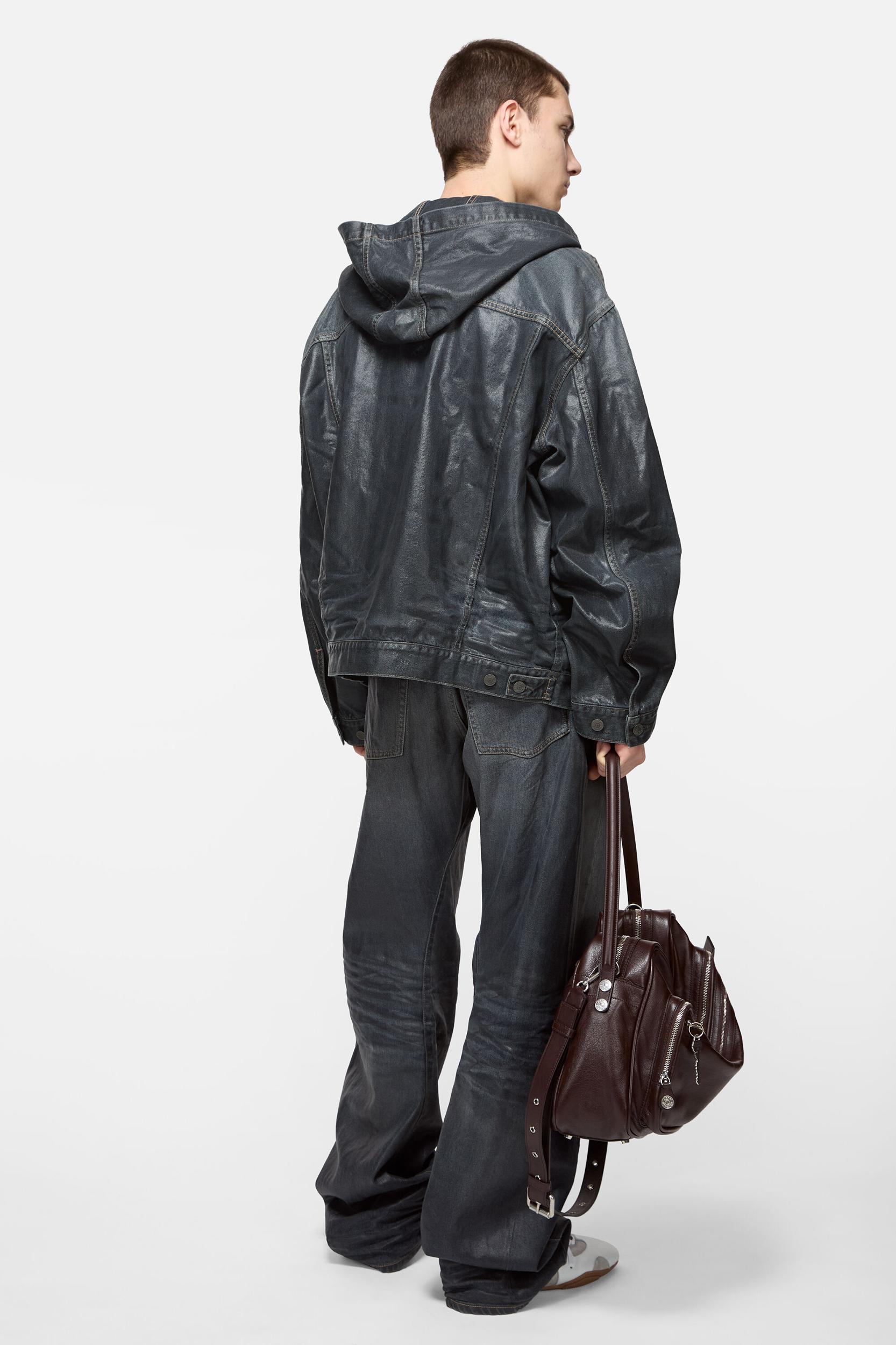 Denim jacket with hood Product Image