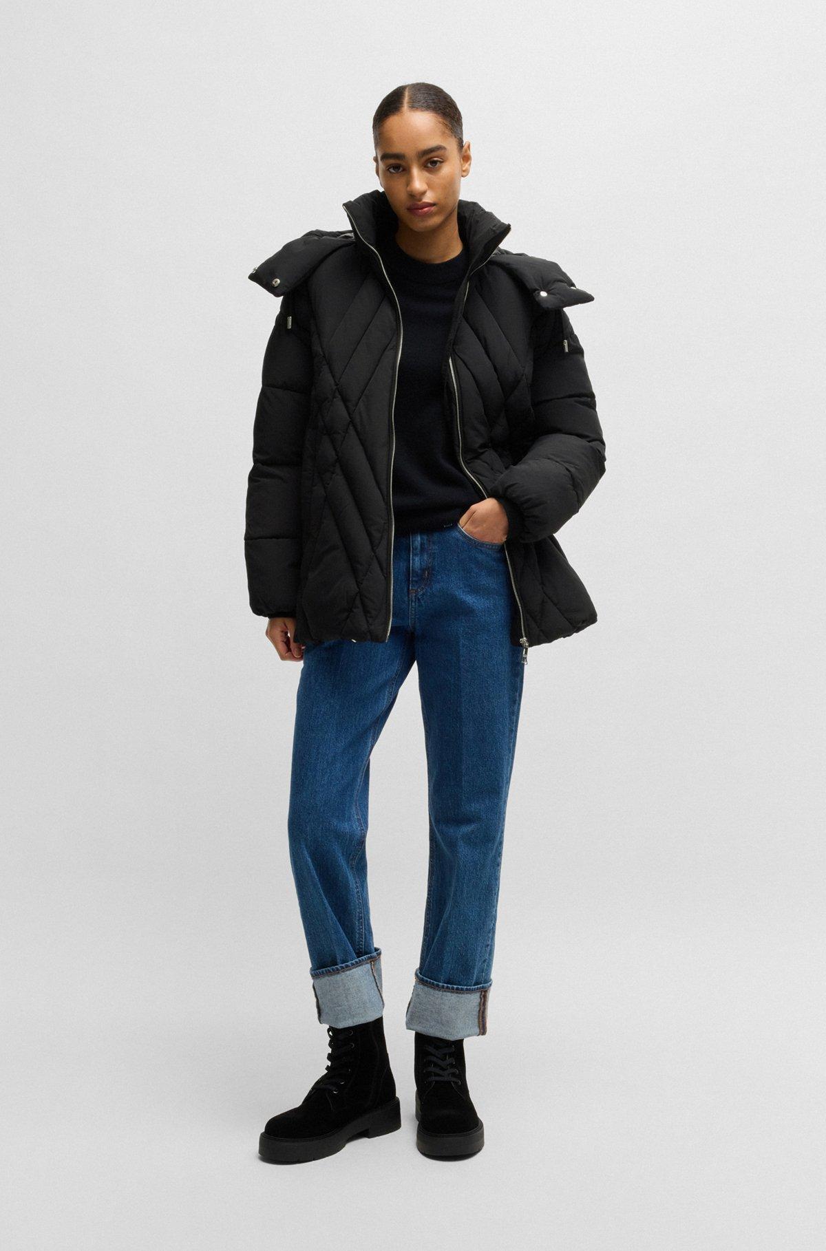 BOSS - Water-repellent jacket with seasonal quilting - Black Product Image