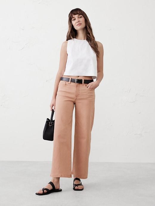 Wide-Leg High-Rise Cropped Jean Product Image