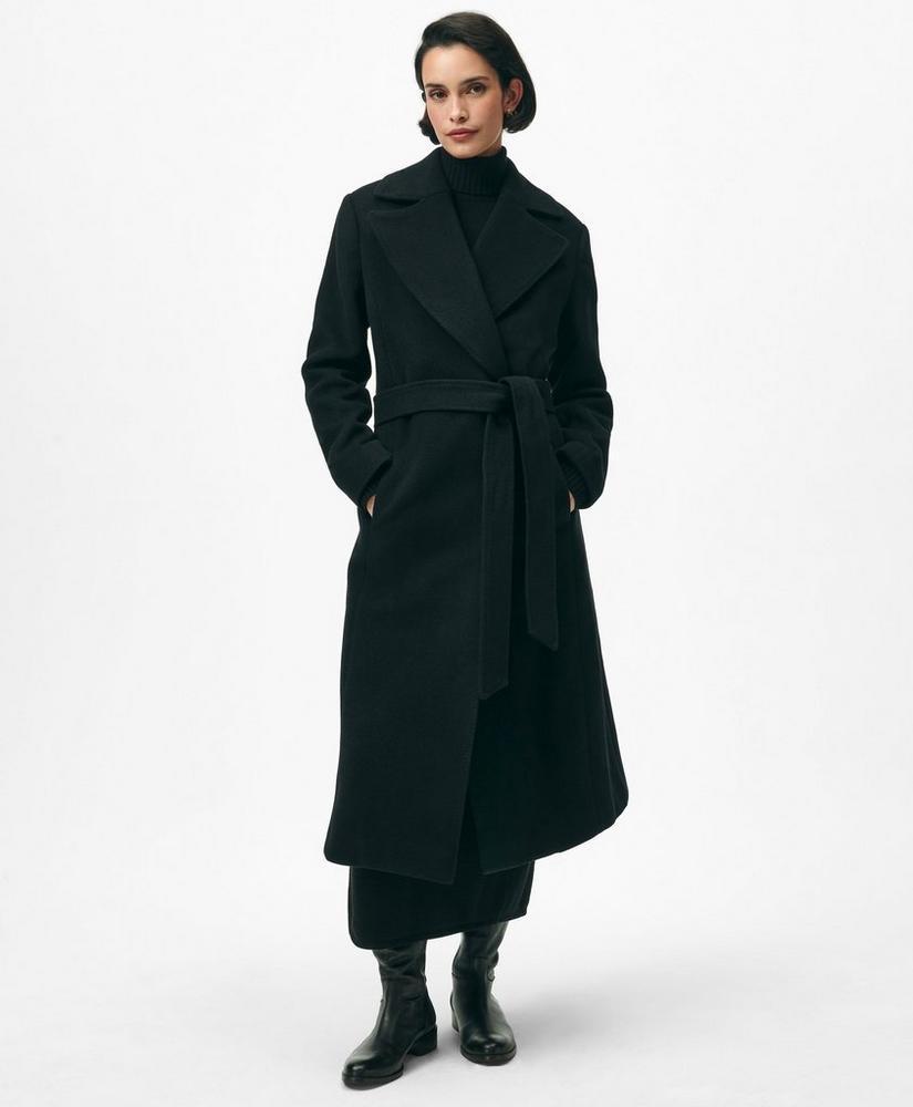 Notch Collar Coat in Water-Repellent Brushed-Twill Wool Product Image