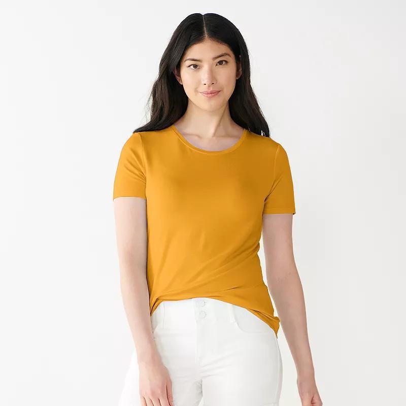 Women's Nine West Essential Crewneck Tee, Size: XL, Nikita Purple Product Image