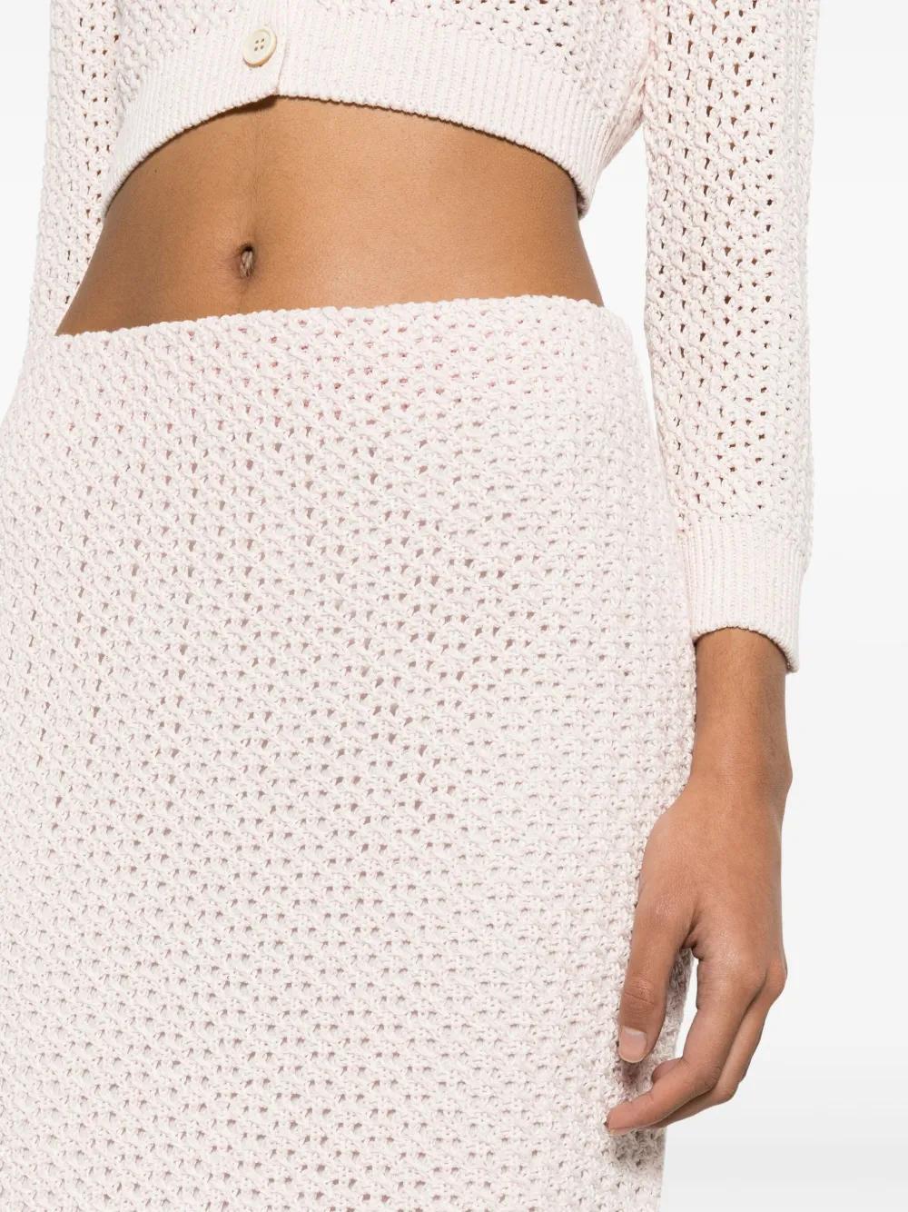 FABIANA FILIPPI Sequin-detail Open-knit Skirt In White Product Image