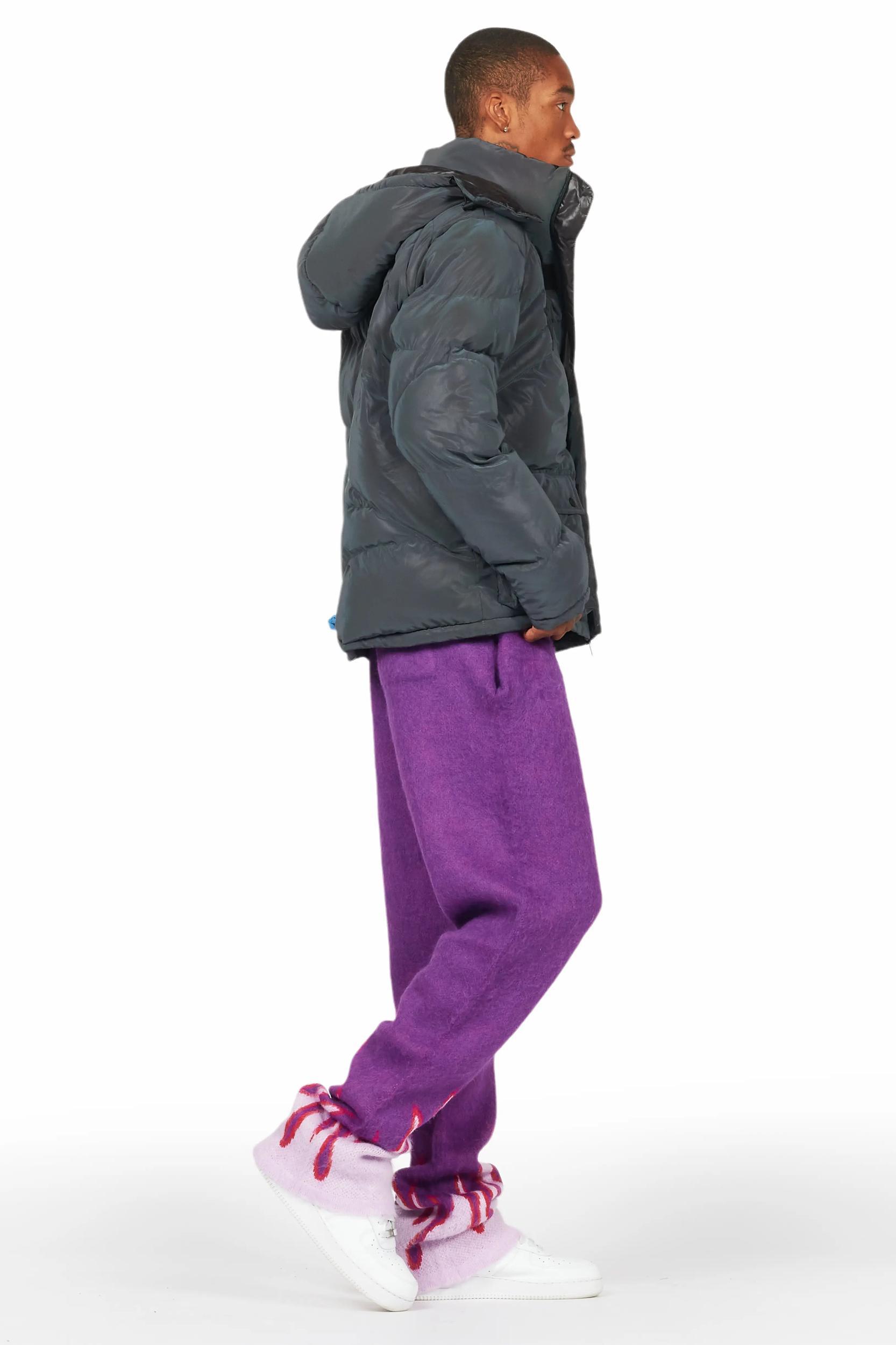 Holger Purple/Pink Graphic Stacked Flare Mohair Track Pant Male Product Image