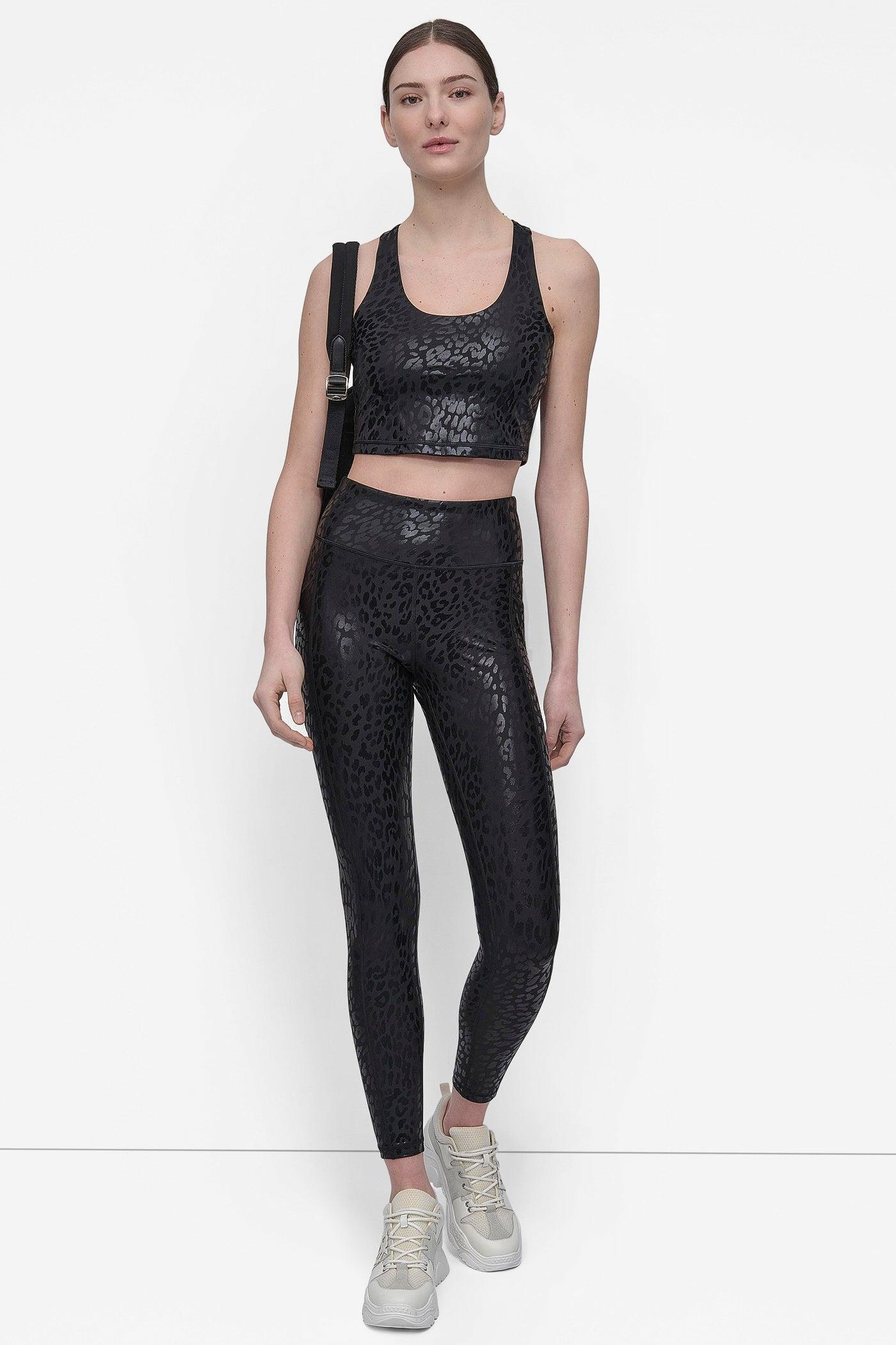 PRINTED RACERBACK CROP TANK WITH BUILT IN SHELF BRA Product Image