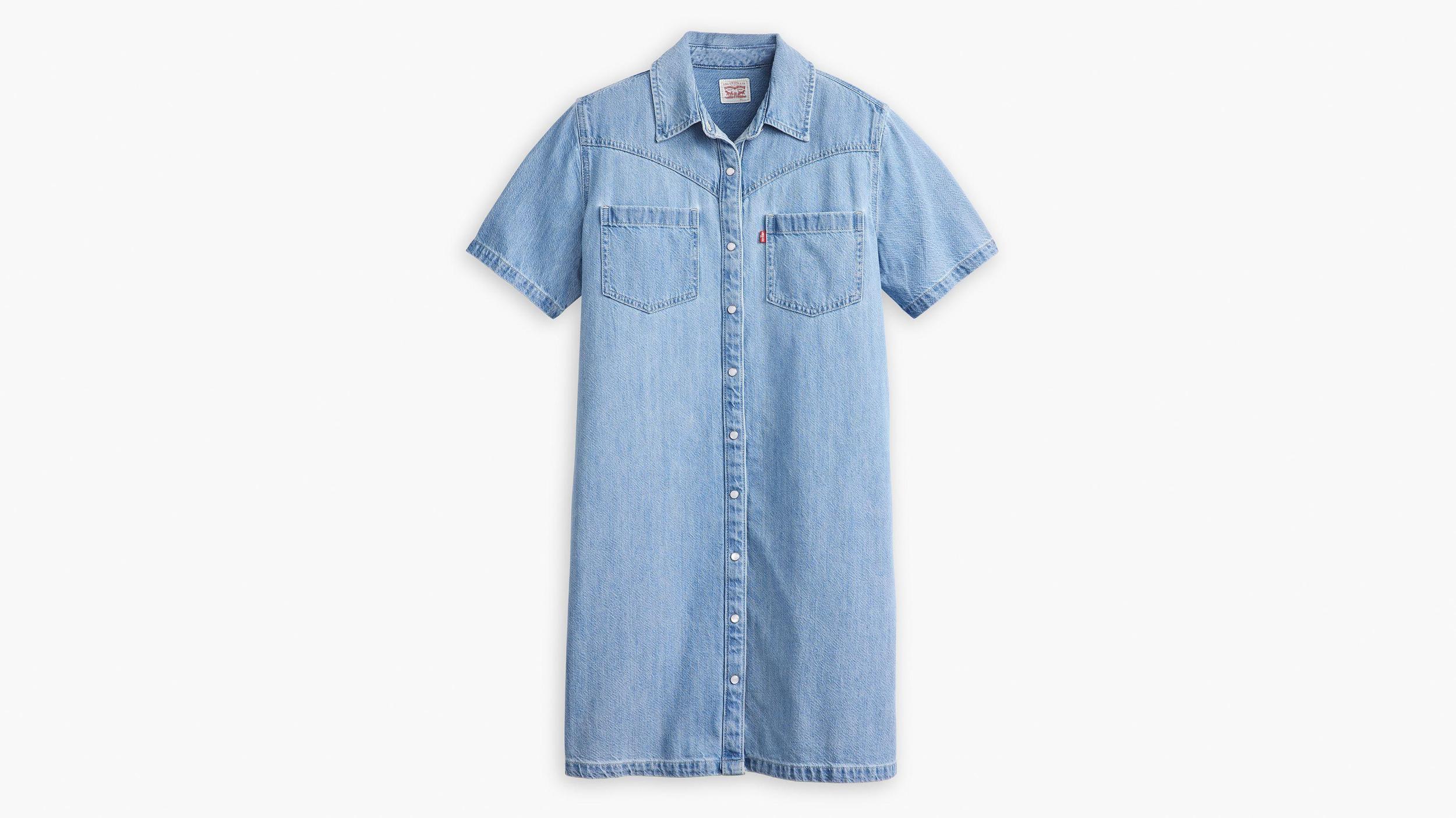 Louisa Short Sleeve Denim Dress Product Image