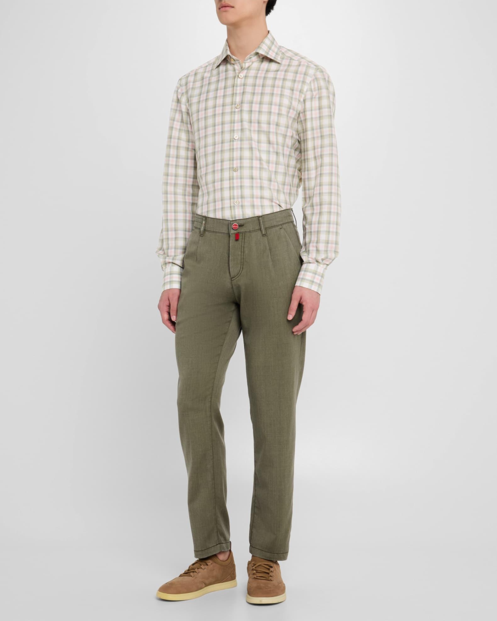 Mens Cotton Check Sport Shirt Product Image