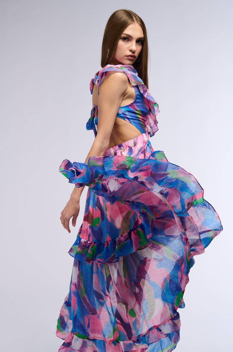 BAHAMA MAMA PRINTED HIGH LOW MINI DRESS Product Image