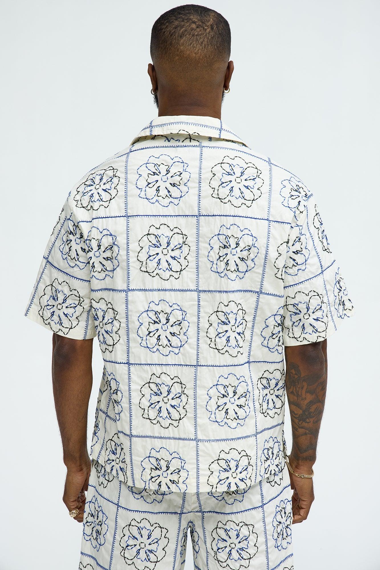 Tropical Bloom Cotton Shirt - White/combo Product Image
