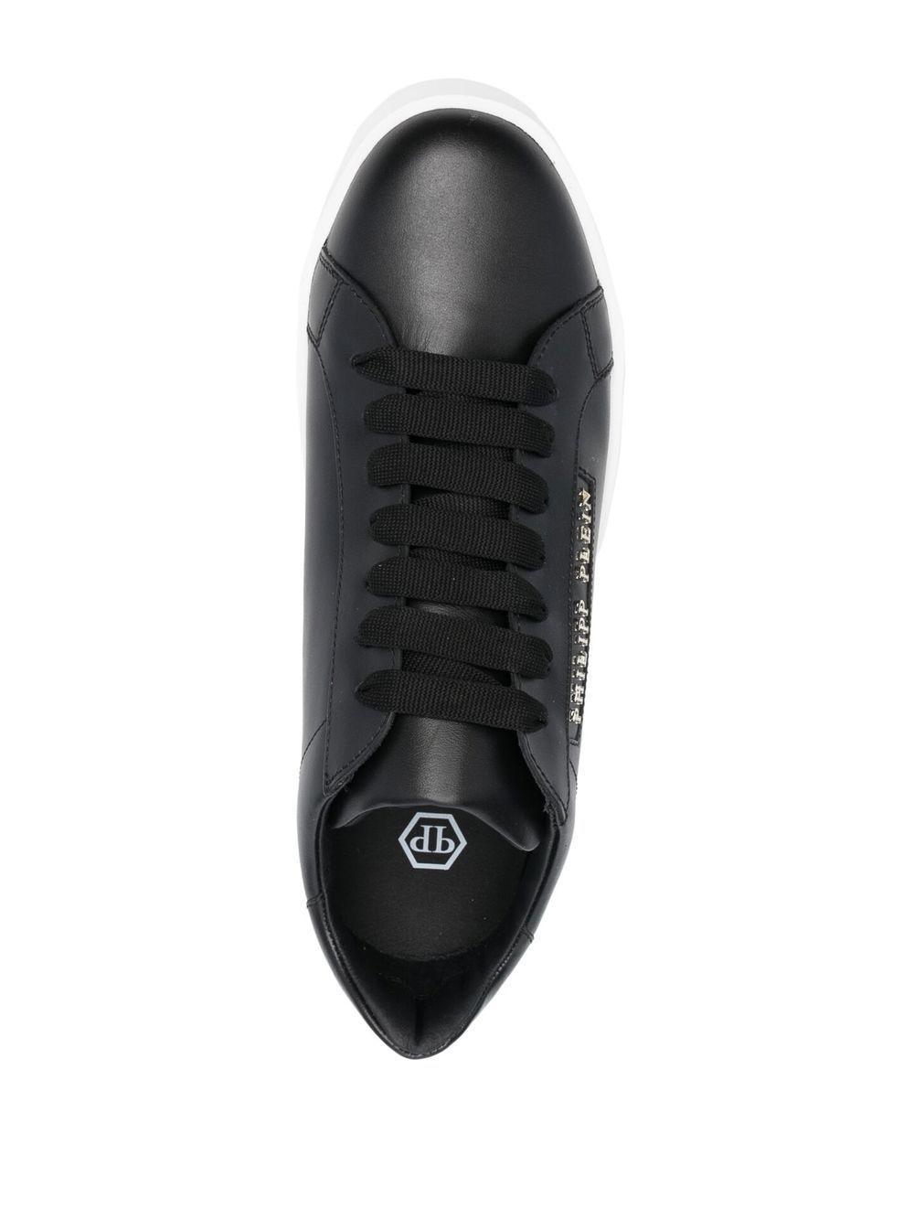 low-top leather sneakers Product Image