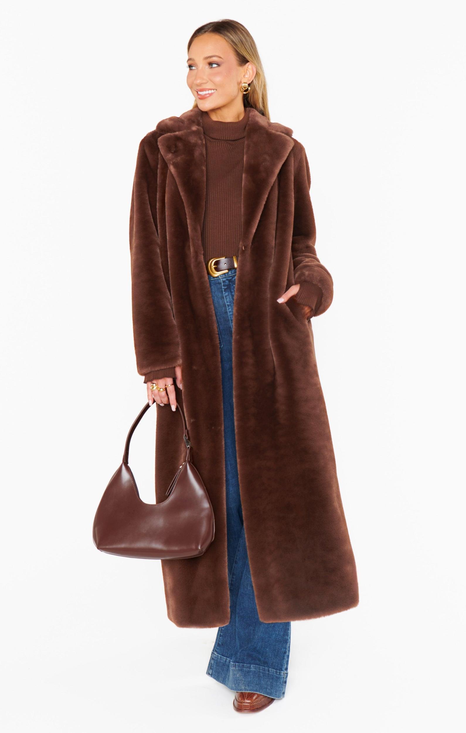 Miss Tiffy Fur Jacket ~ Brown Faux Fur Product Image