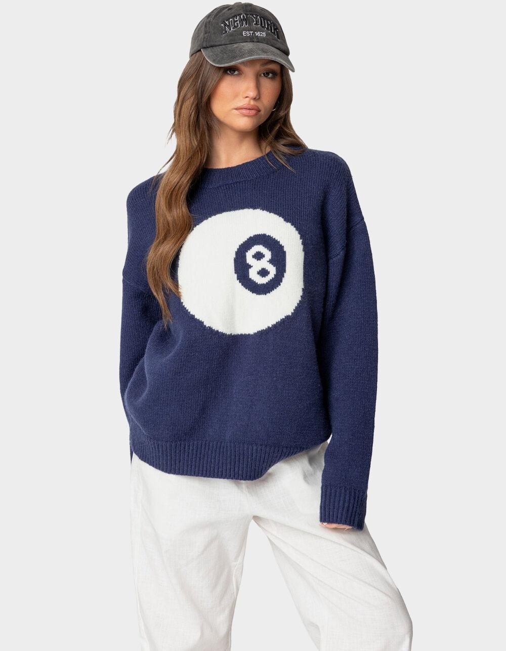 EDIKTED Magic 8 Oversized Chunky Knit Sweater - NAVY Product Image