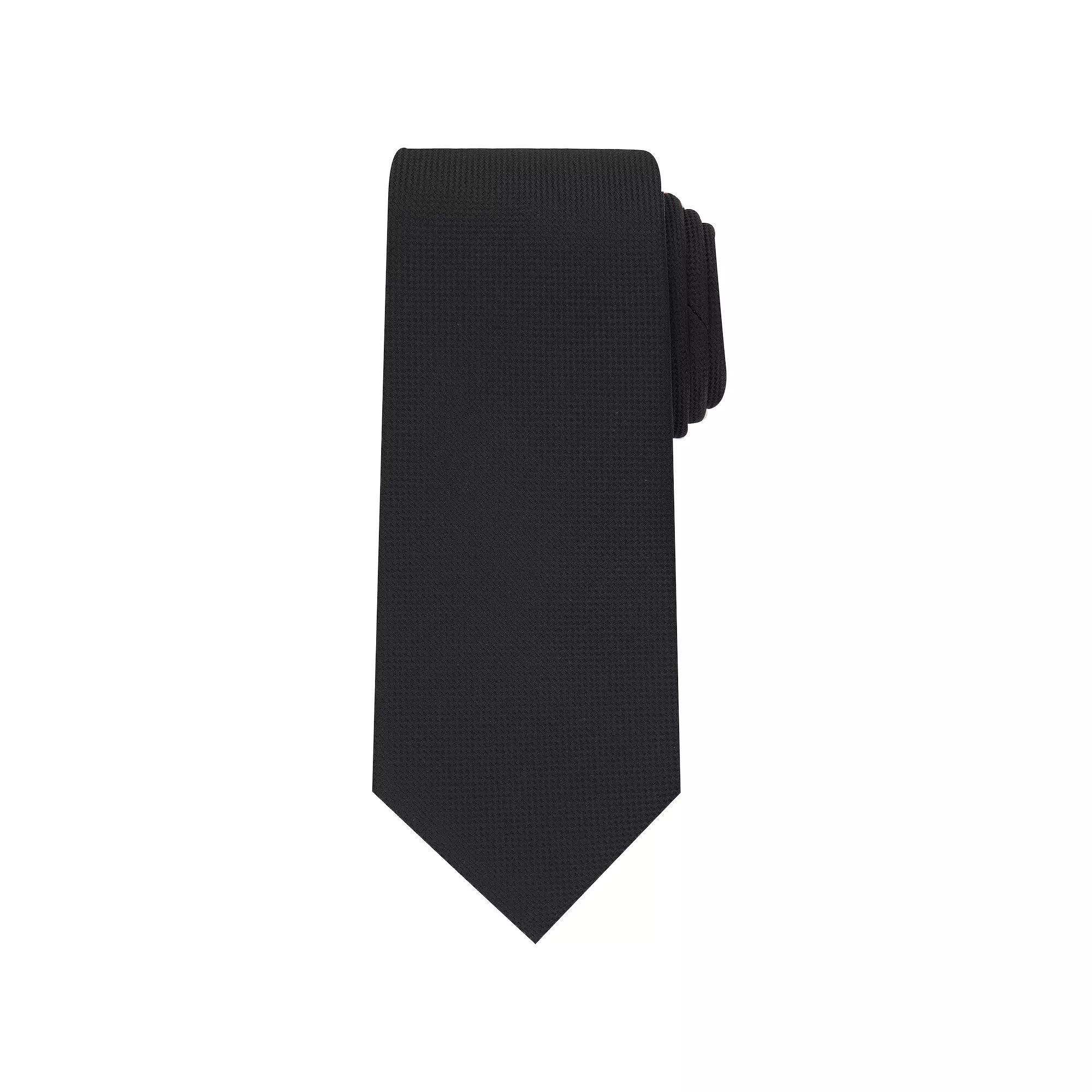 Men's Bespoke Solid Sateen Tie, Black Sateen Product Image