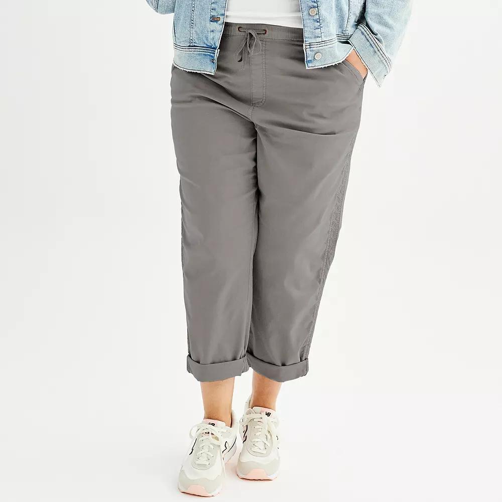 Plus Size Sonoma Goods For Life® Easy Paper Bag Waist Capri, Women's, Size: 5XL, Trinity Gray Product Image