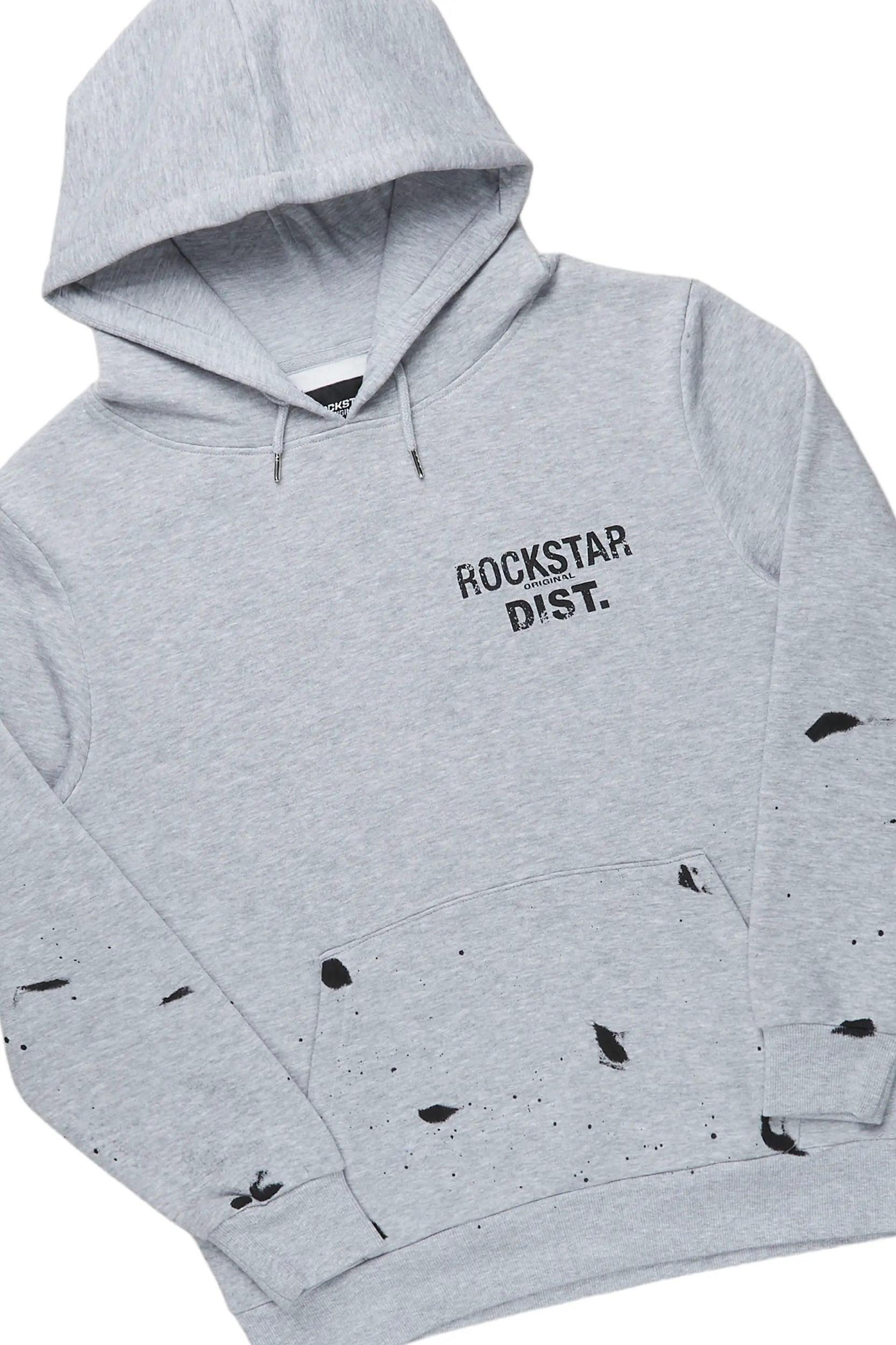 Raffer Heather Grey Hoodie/Stacked Flare Track Set Male Product Image