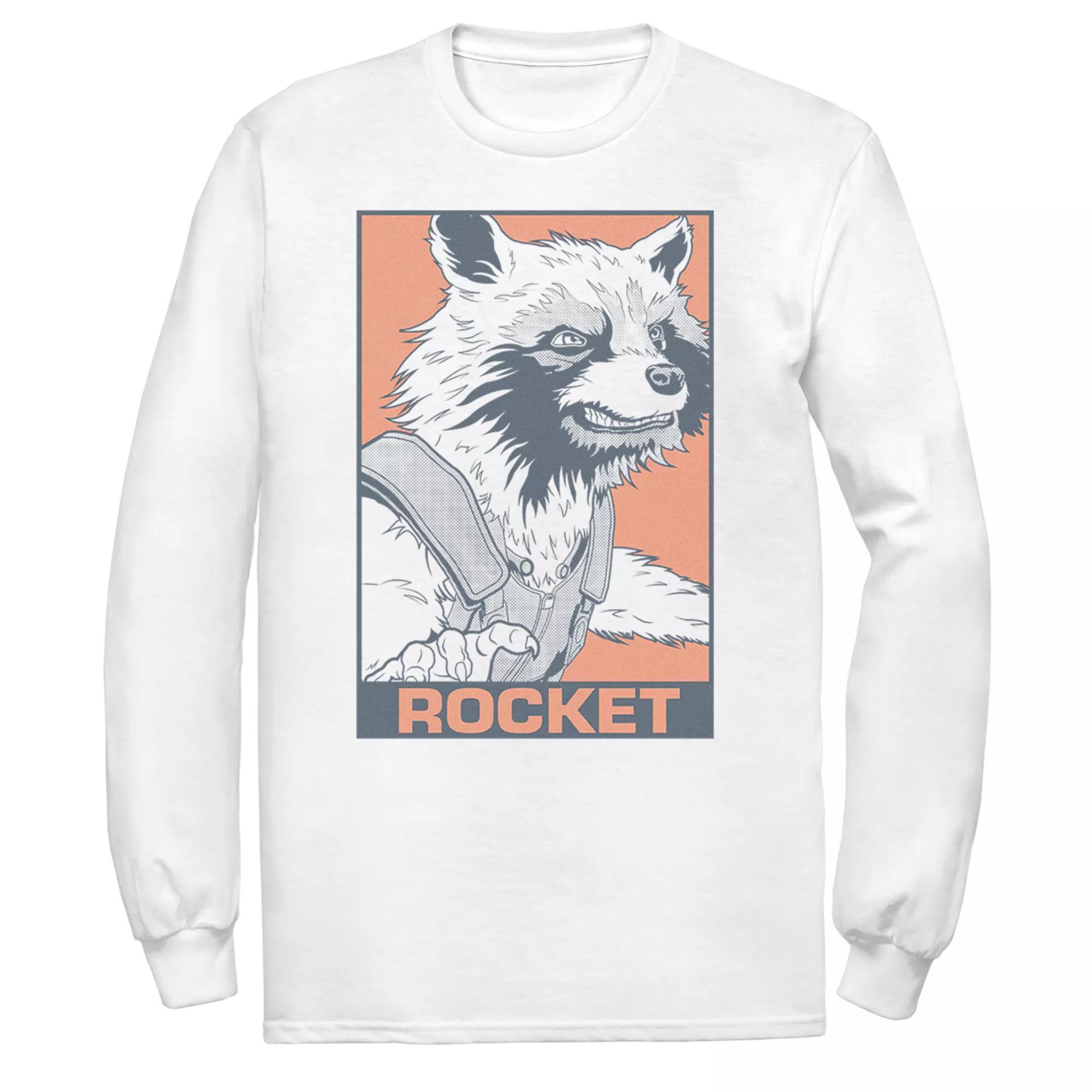 Men's Marvel Avengers Endgame Pop Rocket Poster Long Sleeve Tee, Size: XL, White Product Image