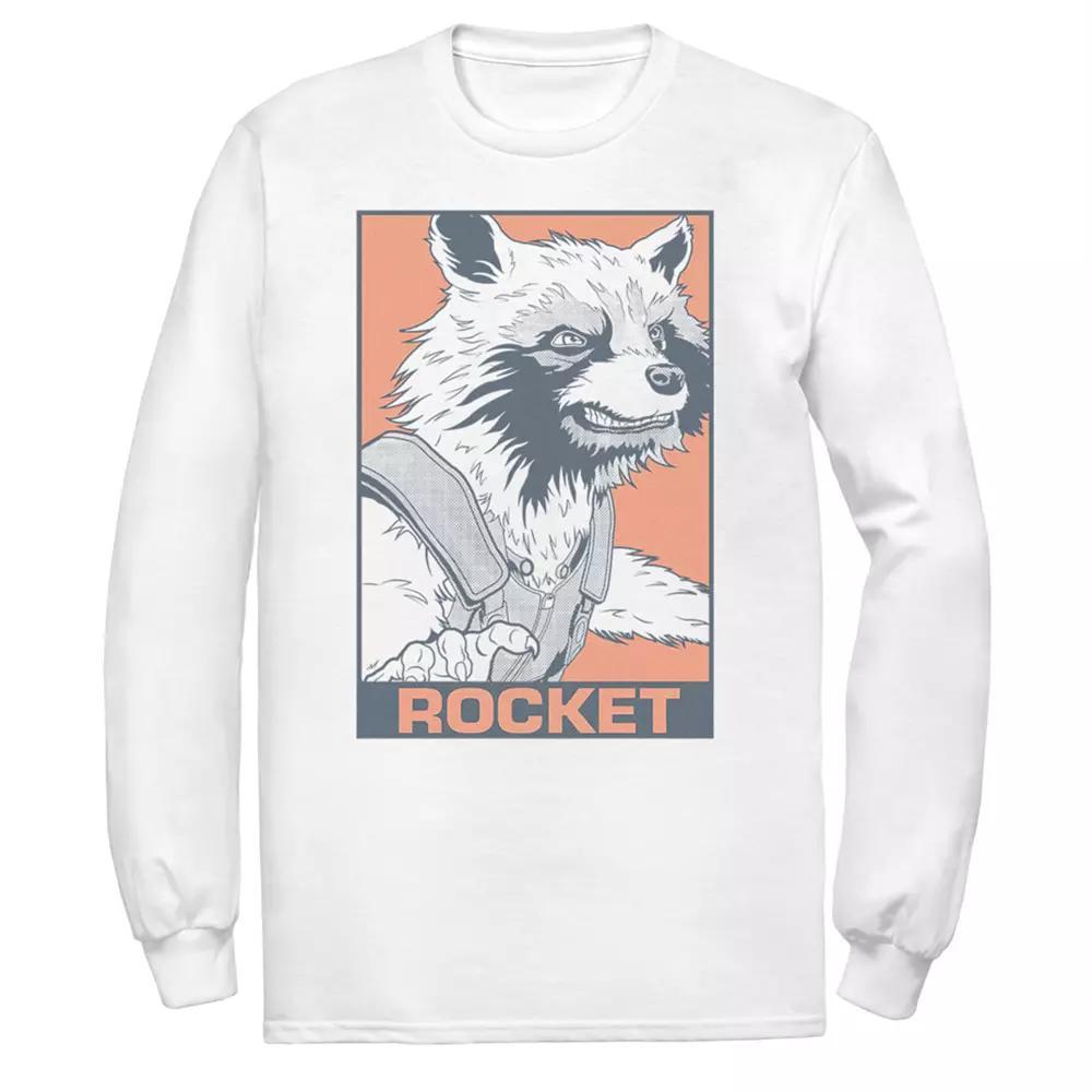 Men's Marvel Avengers Endgame Pop Rocket Poster Long Sleeve Tee, Size: XL, White Product Image