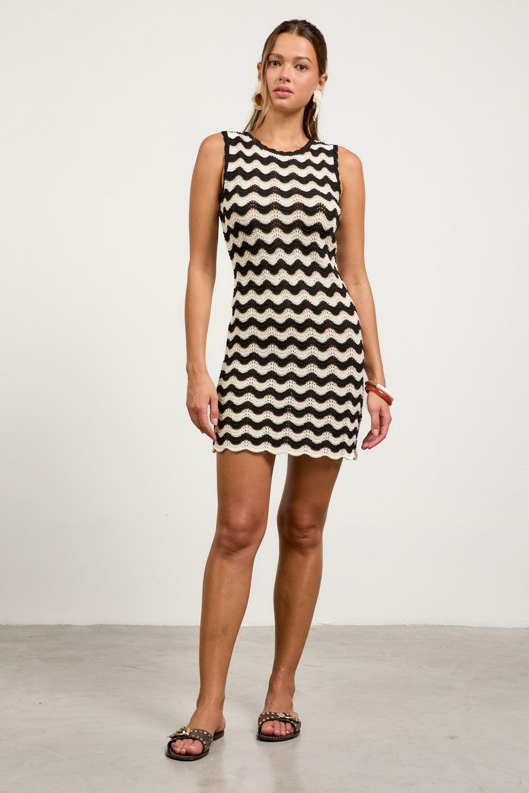 Zig Zag Fitted Mini Dress Product Image