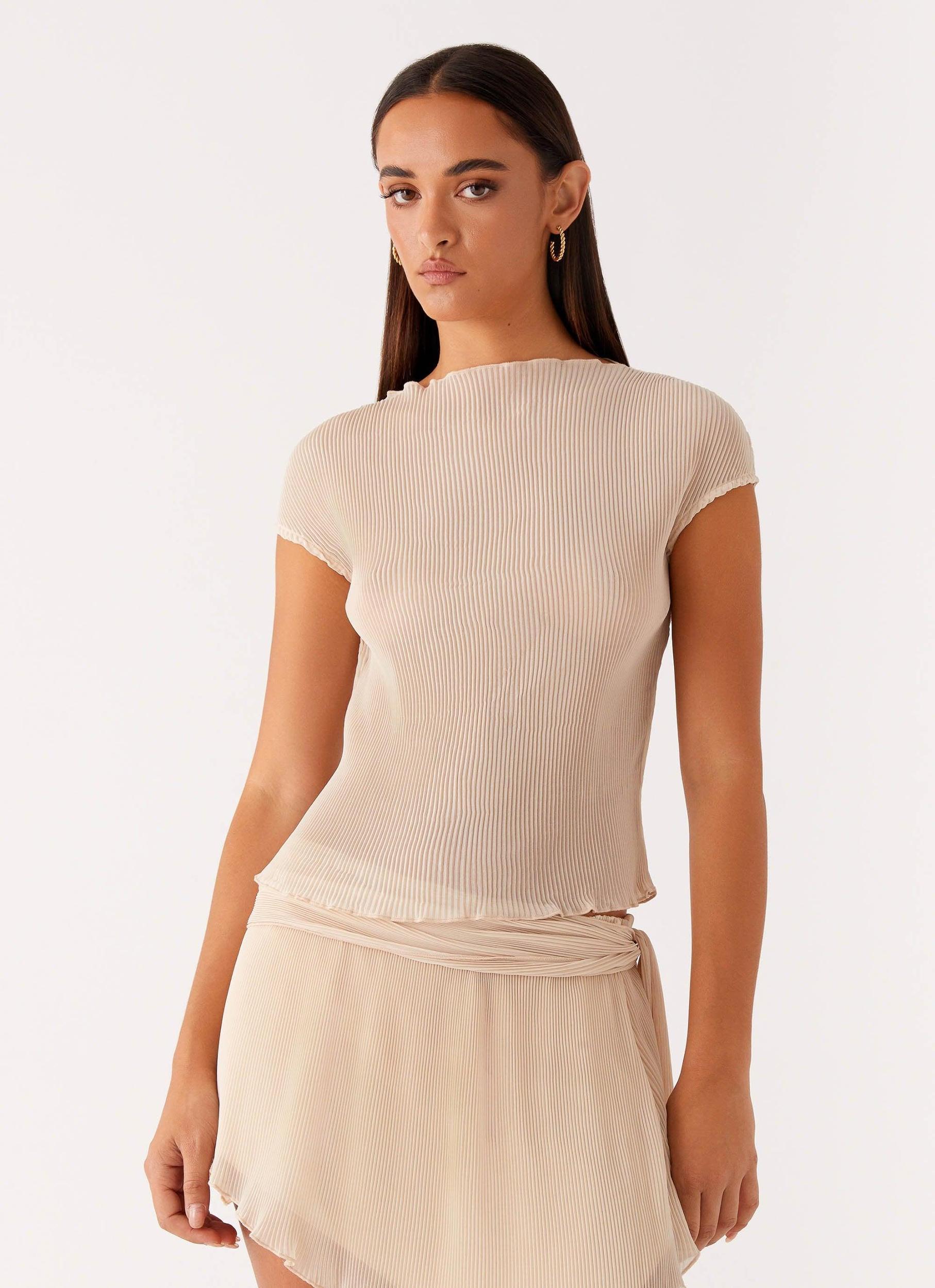 Gemma Cap Sleeve Top - Ivory Product Image