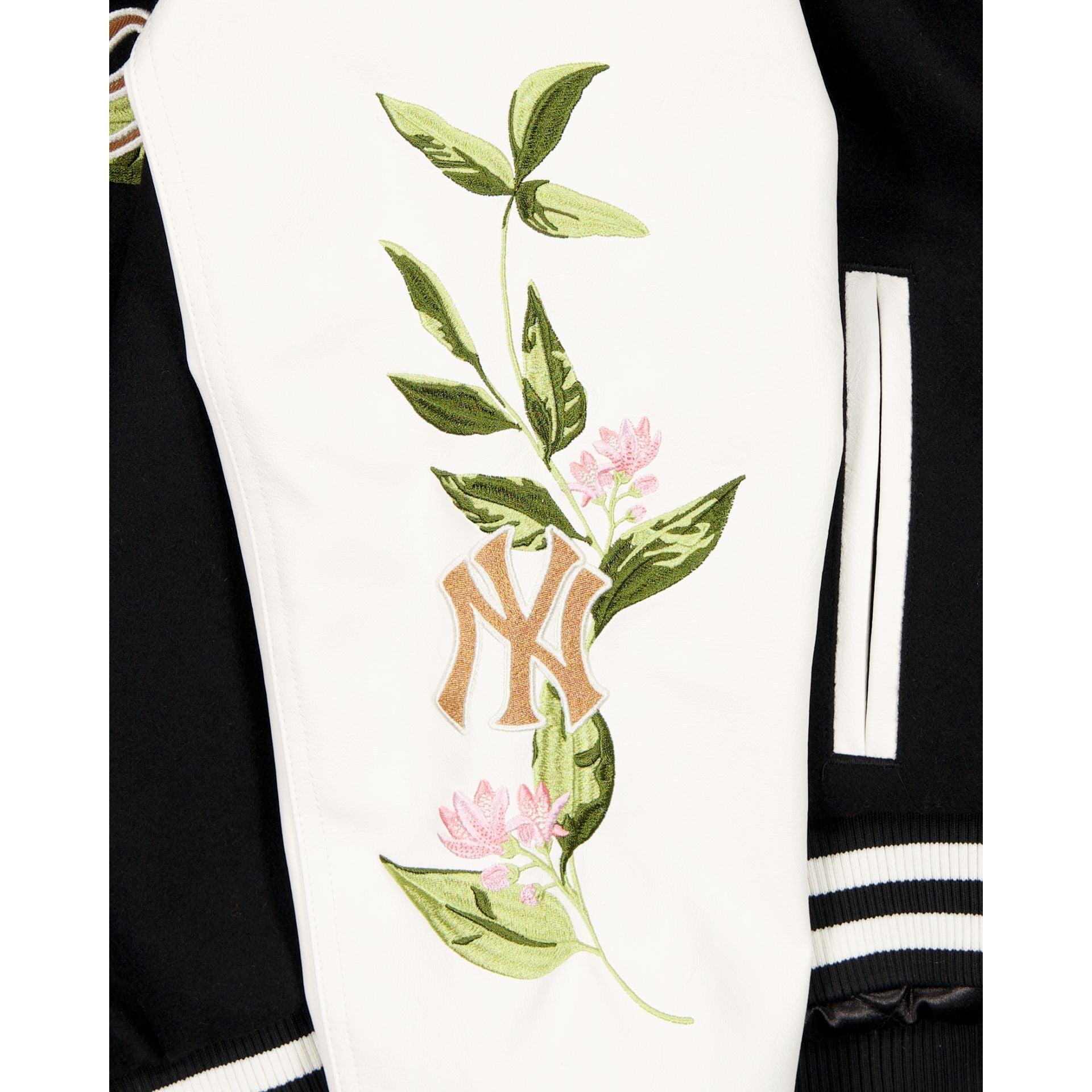 New York Yankees Women's Black Floral Varsity Jacket Female Product Image