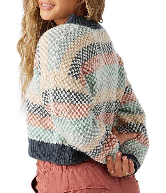 O'Neill Billie Long Sleeve Patterned Cropped Sweater Product Image