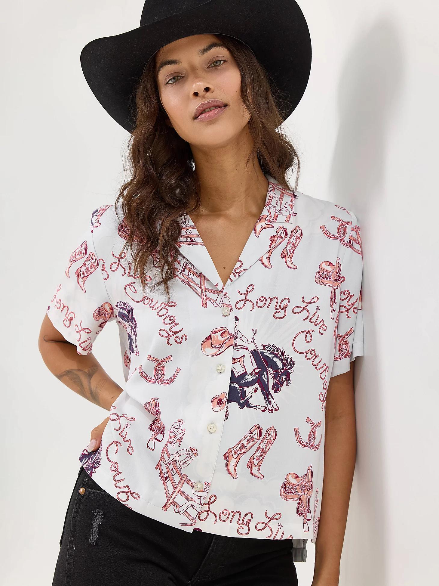 Women's Wrangler Retro® Cowgirl Camp Shirt | Women's TOPS | Wrangler® Product Image