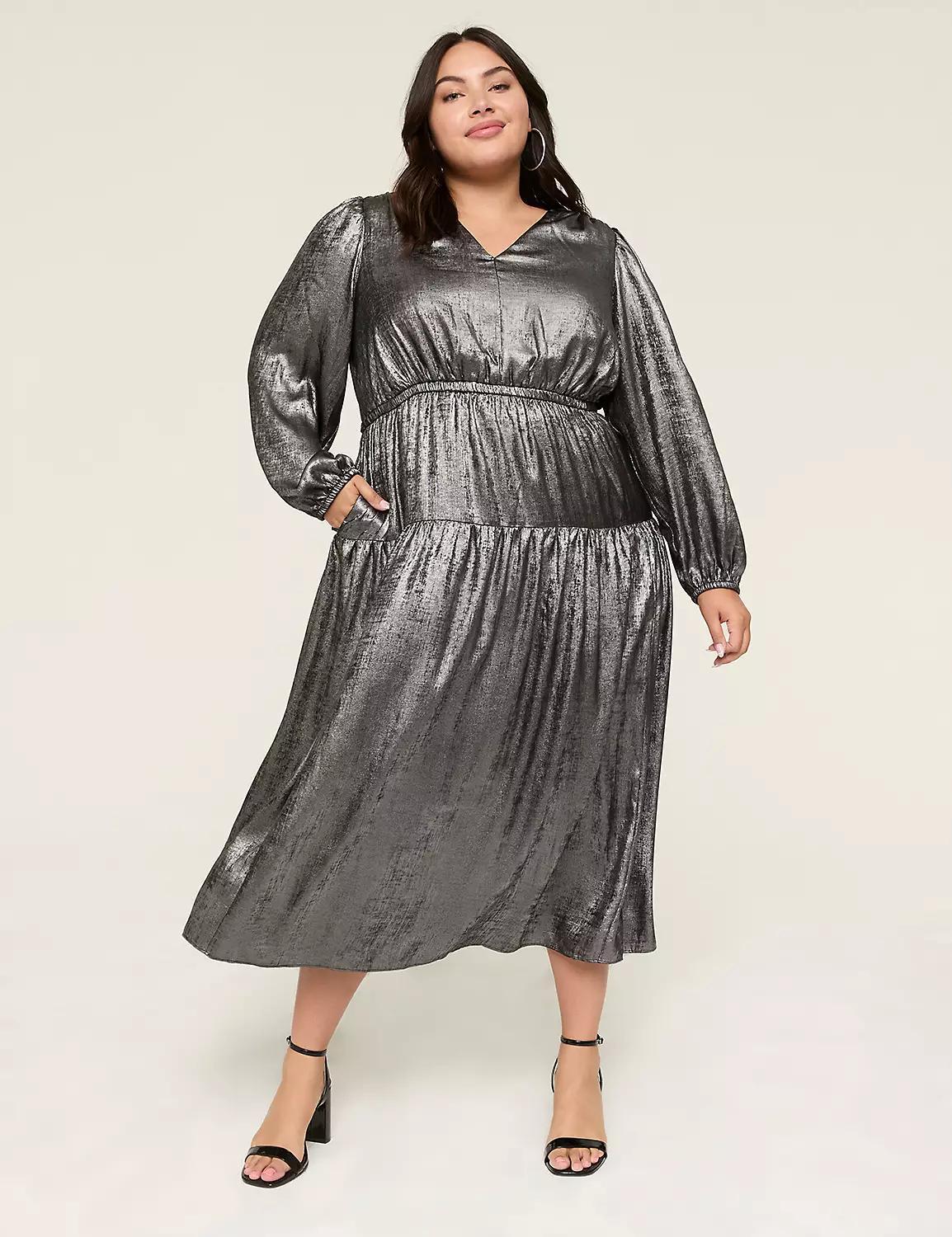 Shirred-Shoulder Maxi Dress Product Image