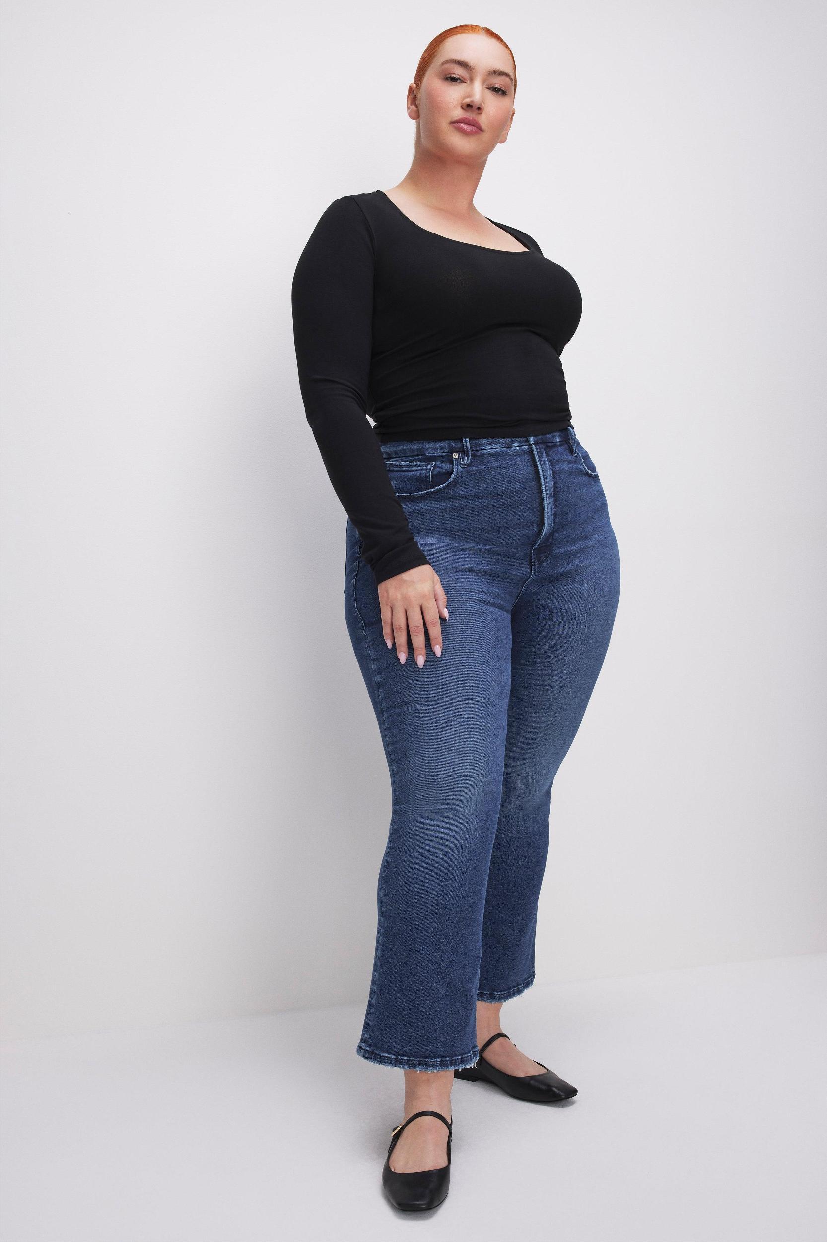 GOOD LEGS LIGHT COMPRESSION CROPPED MINI BOOT JEANS | INDIGO625 Product Image