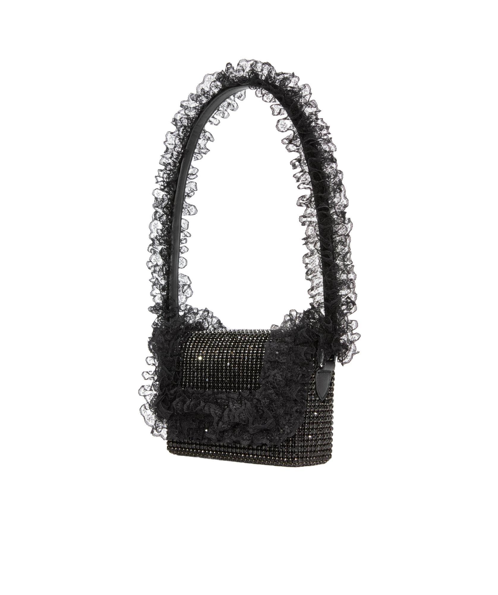 SELF-PORTRAIT Crystal Lace Detail Bag In Black Product Image