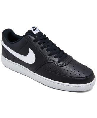 Nike Men's Court Vision Low Next Nature Casual Shoes in Black/Black Size 11.5 Leather Product Image