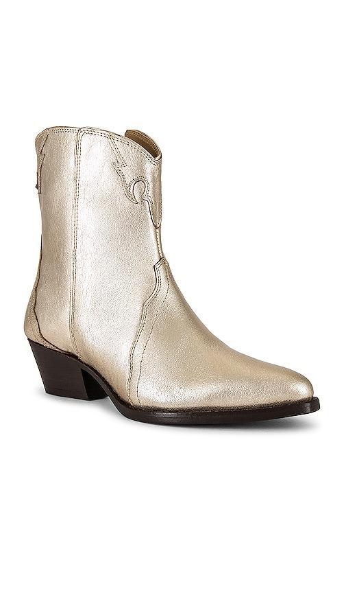 Free People New Frontier Leather Block Heel Western Booties Product Image