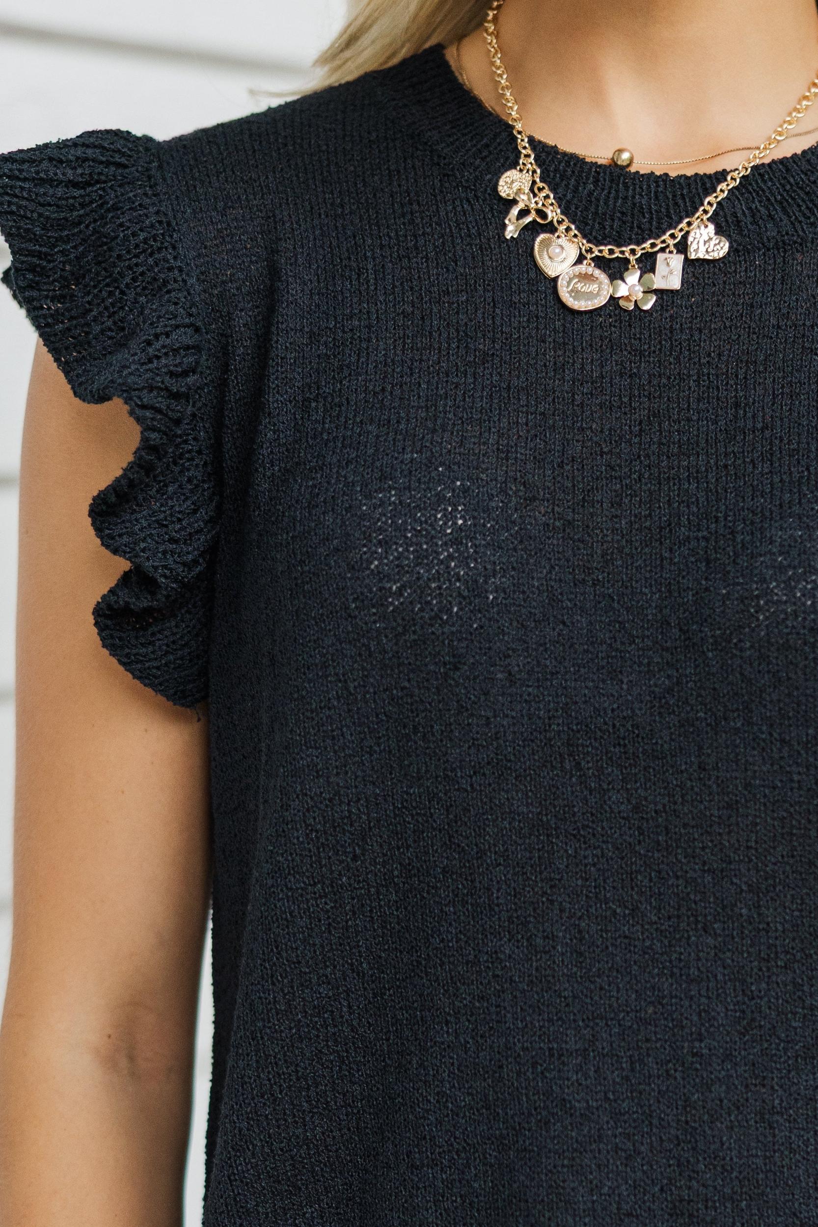 Certain Joy Black Knit Top Female Product Image