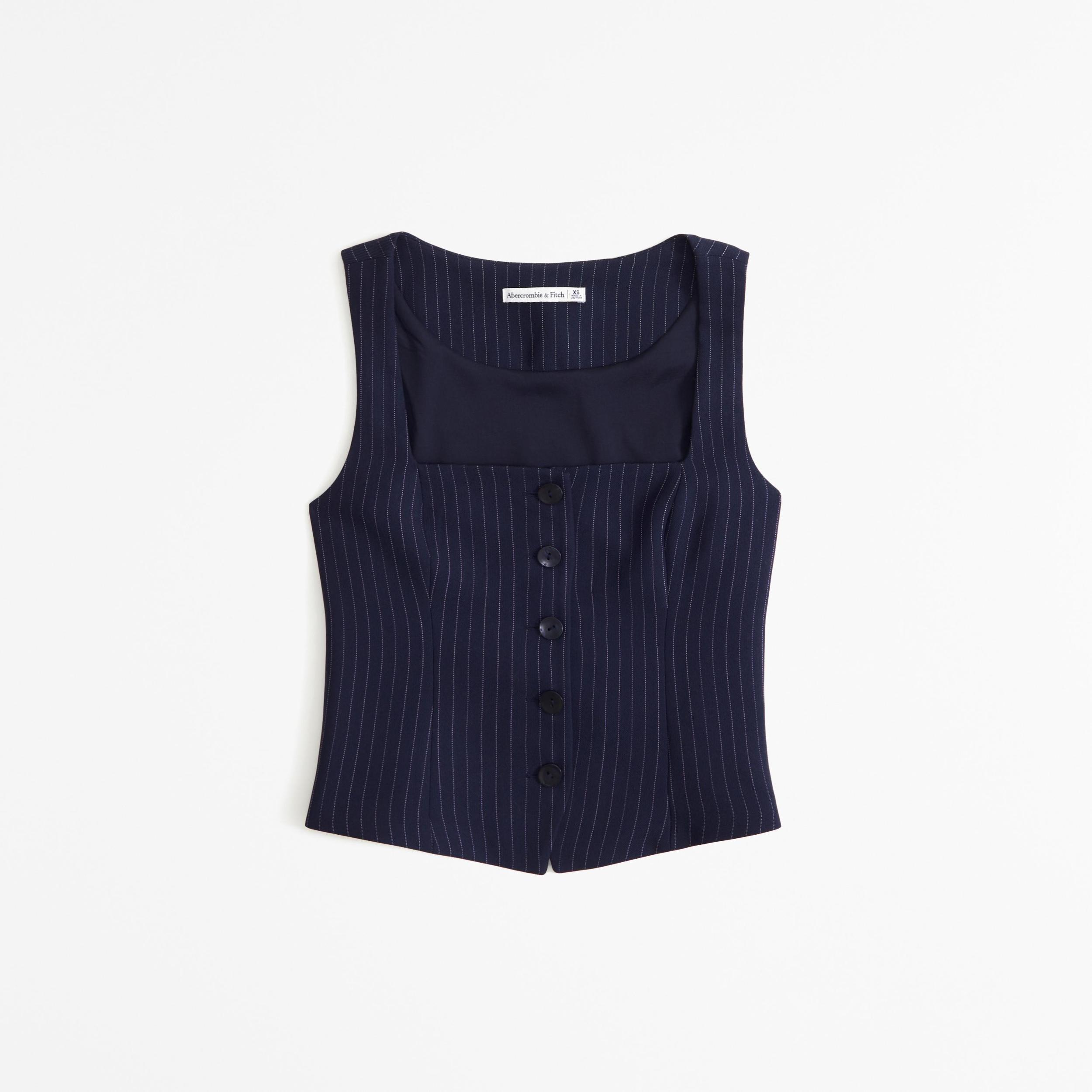 The A&F Mara Tailored Vest Squareneck Set Top Product Image