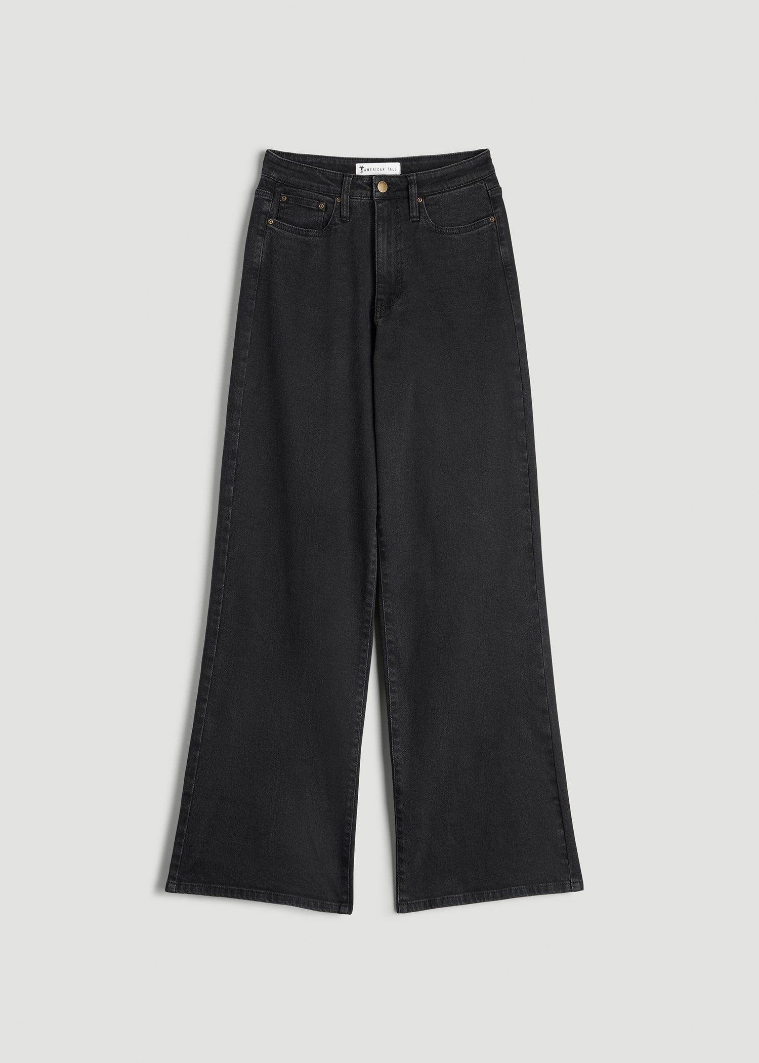 Stevie Wide Leg Jeans for Tall Women in Onyx Black Wash Product Image