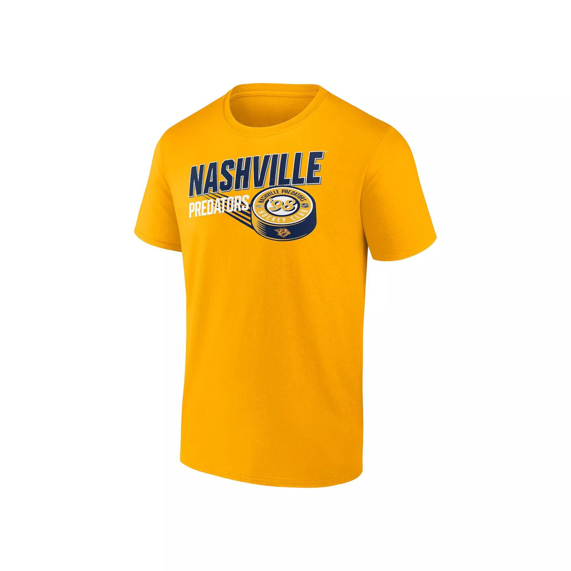 Men's Fanatics Nashville Predators NHL Biscuit Puck Tee, Size: Large, Pdt Yellow Product Image