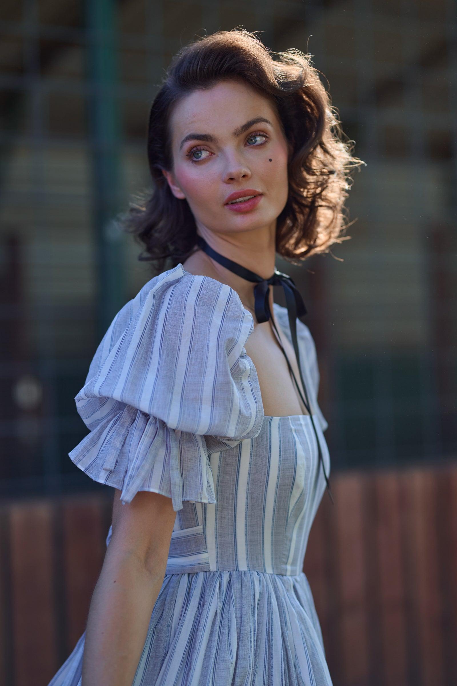The Lake Stripe Market Dress Product Image