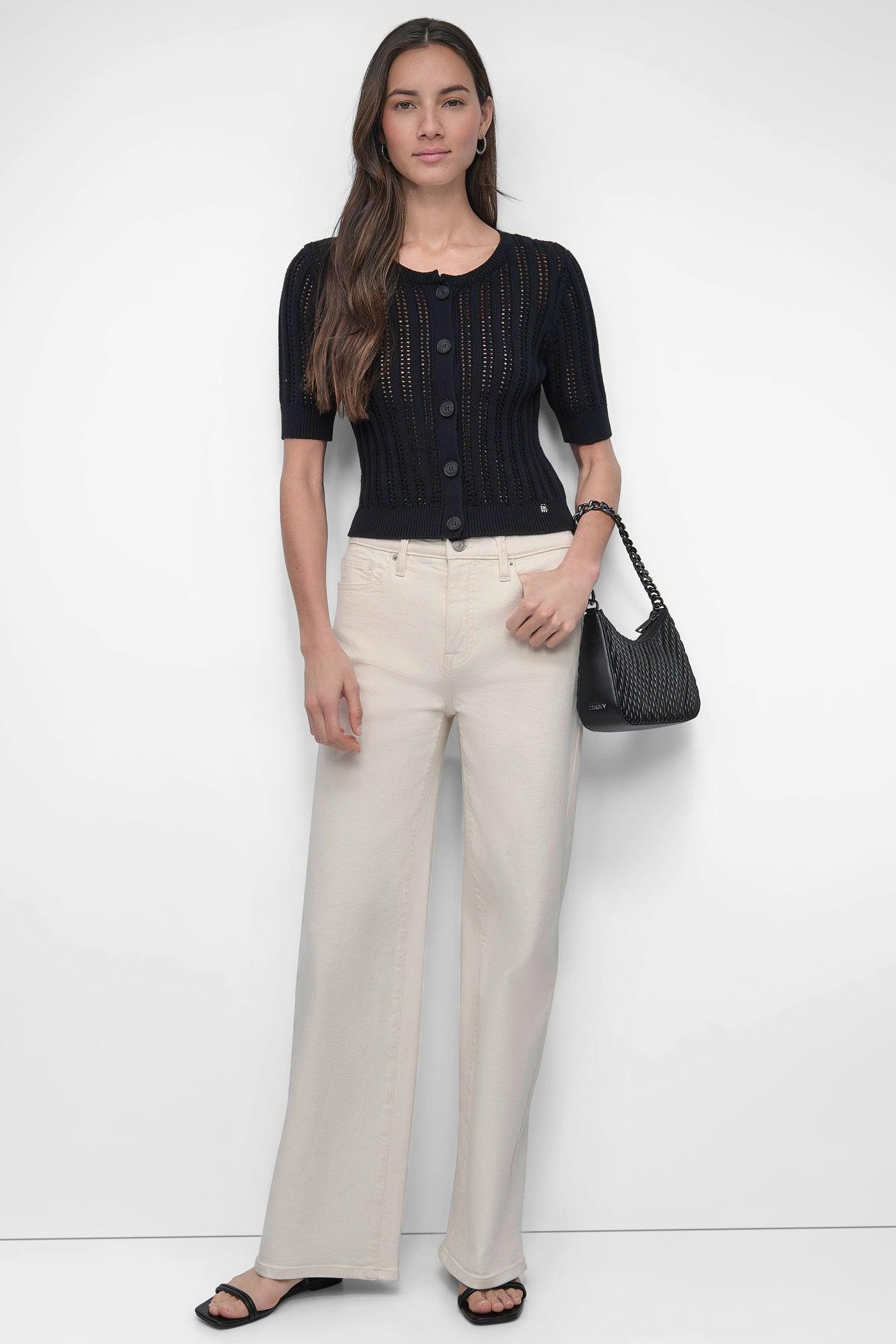 CABLE POINTELLE KNIT CARDIGAN Product Image