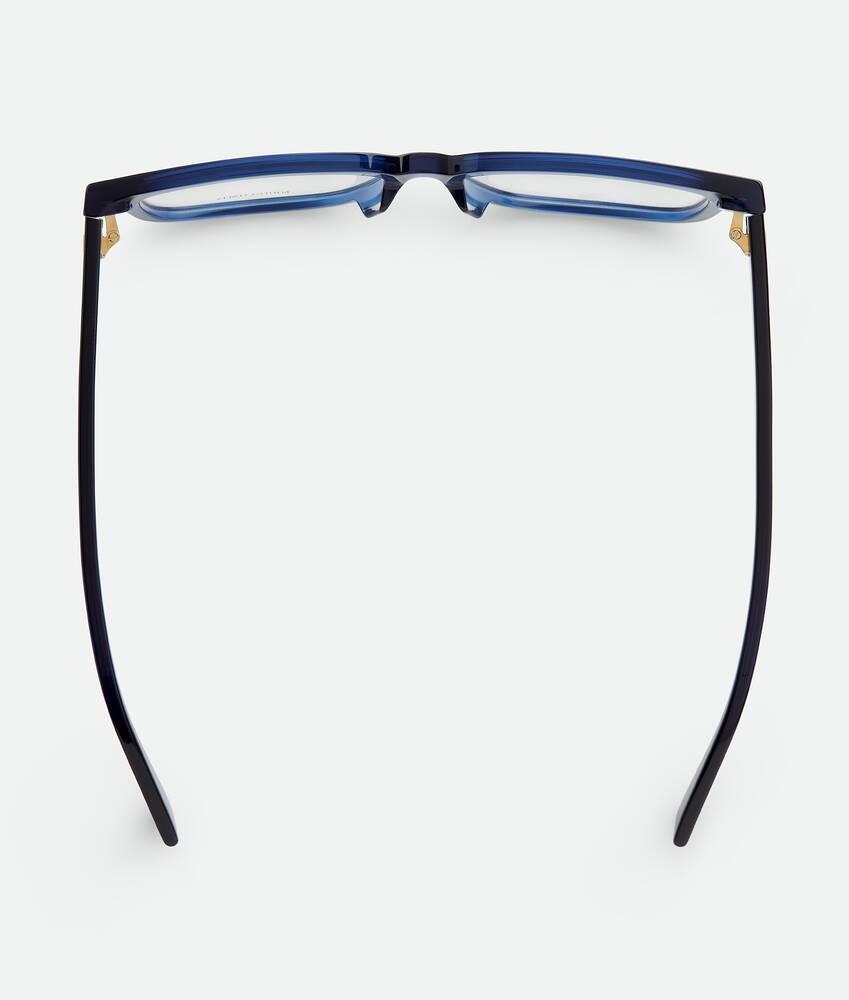 Men's Soft Recycled Acetate Square Eyeglasses in Blue / Transparent Product Image